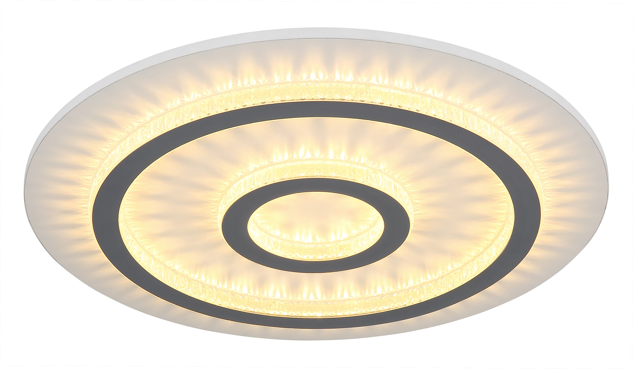 GLOBO LED-Deckenleuchte hellgrau klar weiß Kunststoff Metall H/D: ca. 5,5x45 cm 1 Brennstellen