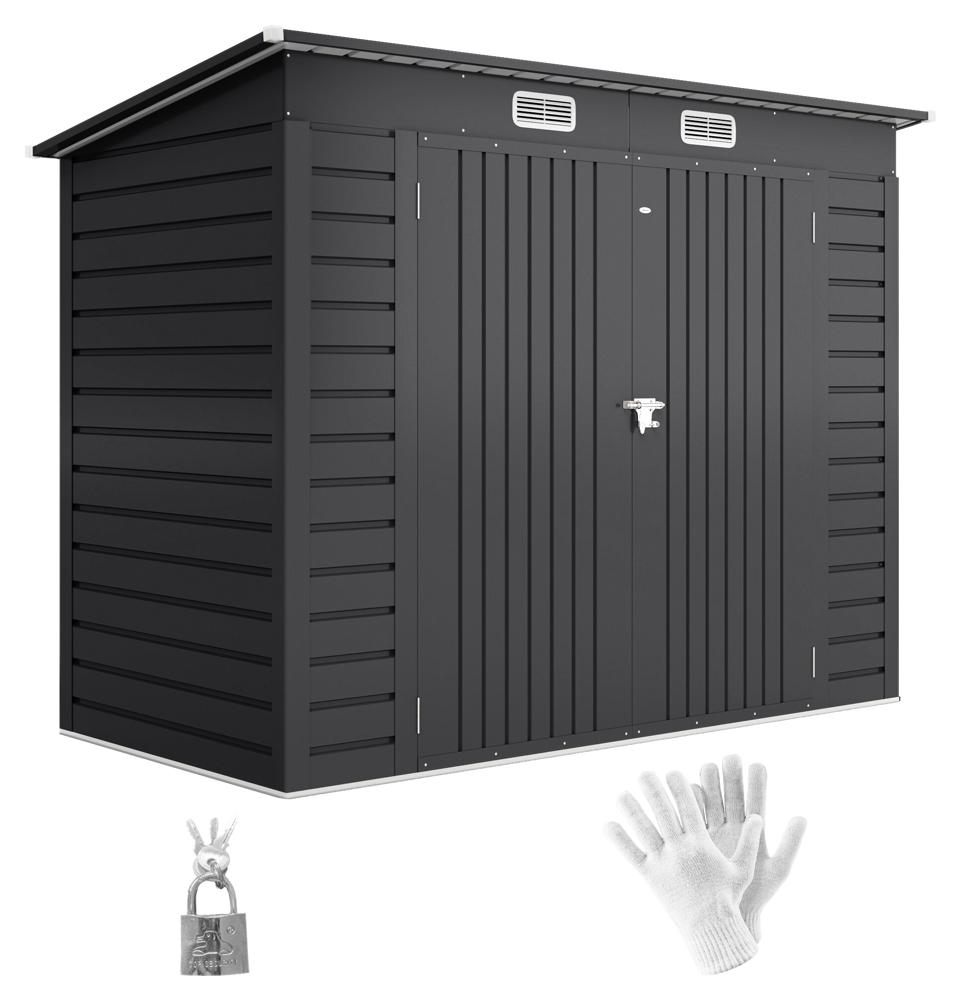 Outsunny Gerätehaus grau B/H/L: ca. 121x183x249 cm