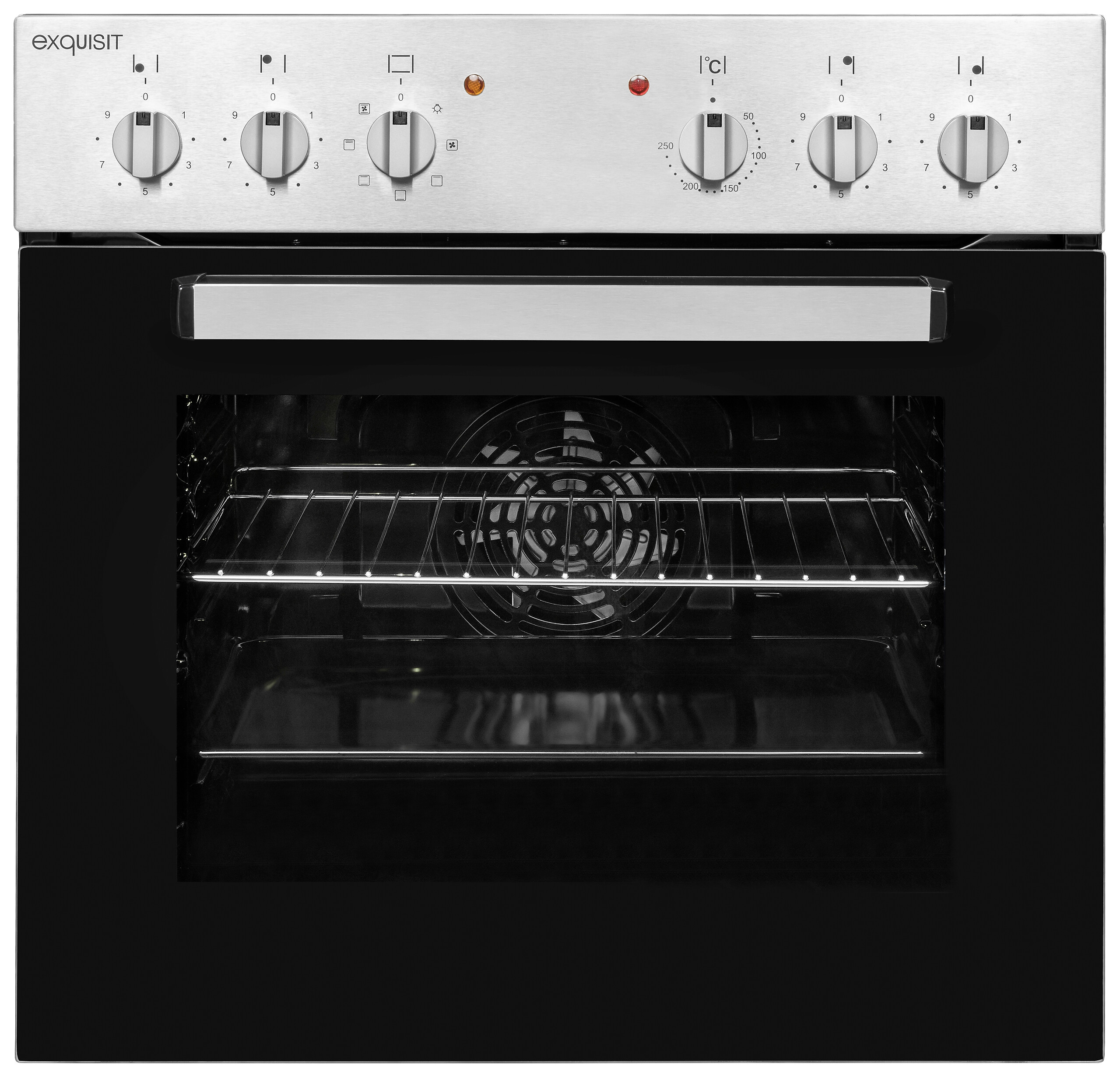 exquisit Einbauherdset EHE 156-2.1 UBZ schwarz B/H/T: ca. 59,5x59,5x53 cm