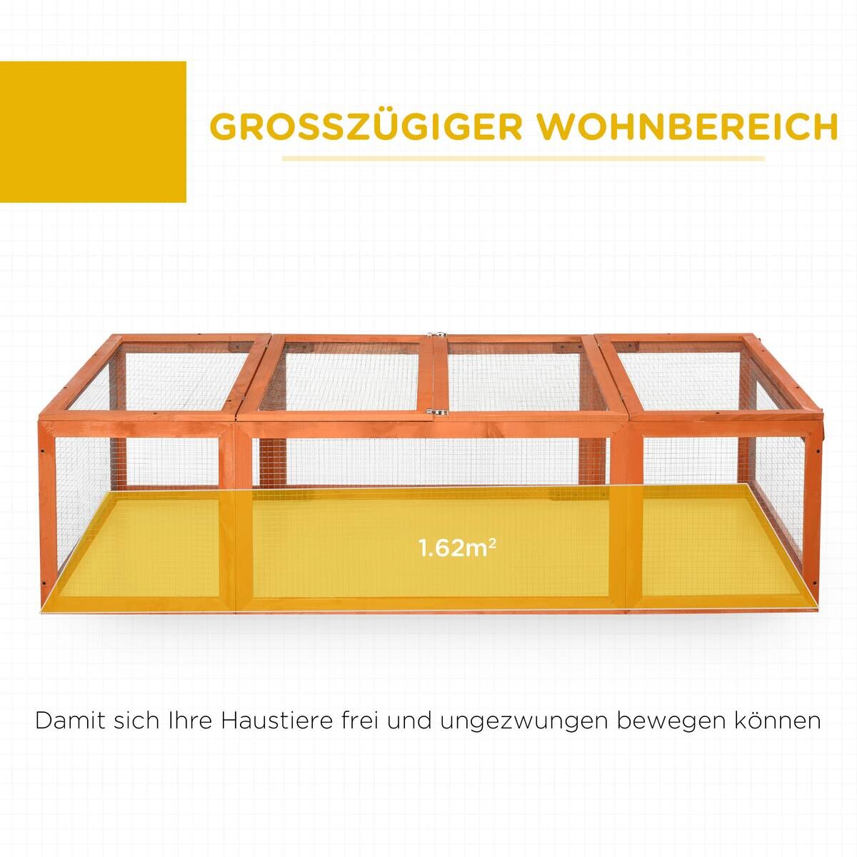 PawHut Stall orange Holz B/H/L: ca. 90x180x48 cm