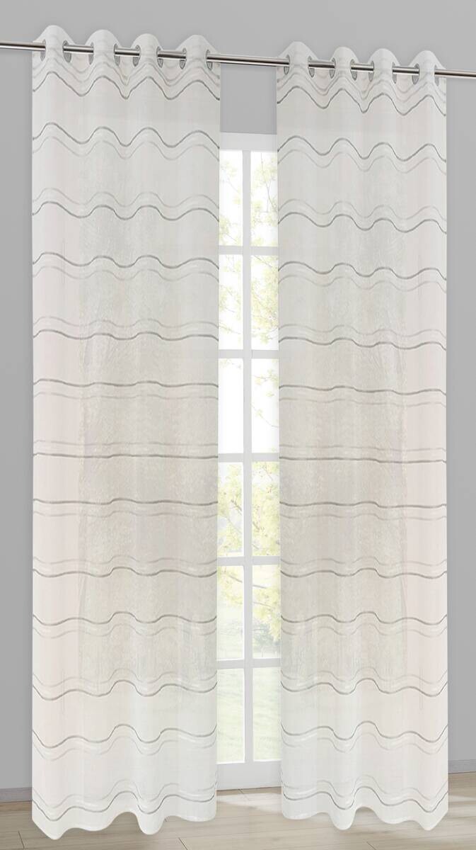 Ösenvorhang Bamberg grau B/L: ca. 140x245 cm