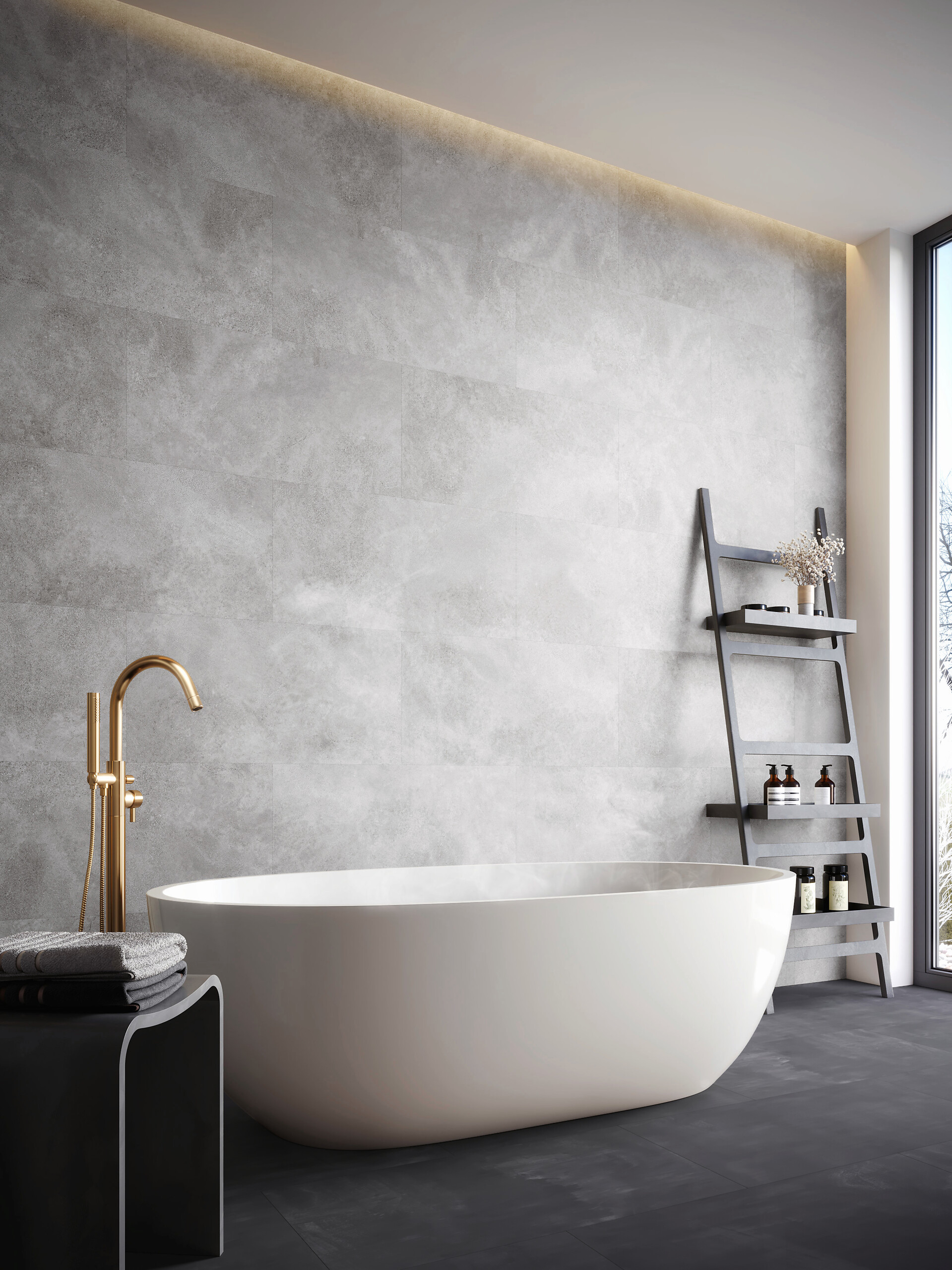 Wand-/Bodenvinyl Nebbia ca. 1,92m² im Paket  B/L: ca. 40x80 cm pro Paket