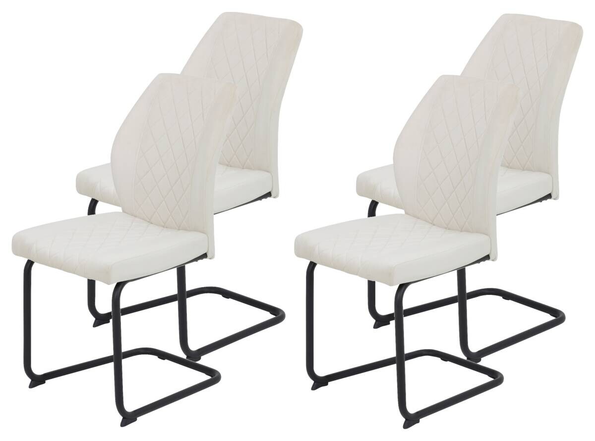 Schwingstuhl Oslo, 4er-Set beige Microfaser B/H/T: ca. 45x92x60 cm