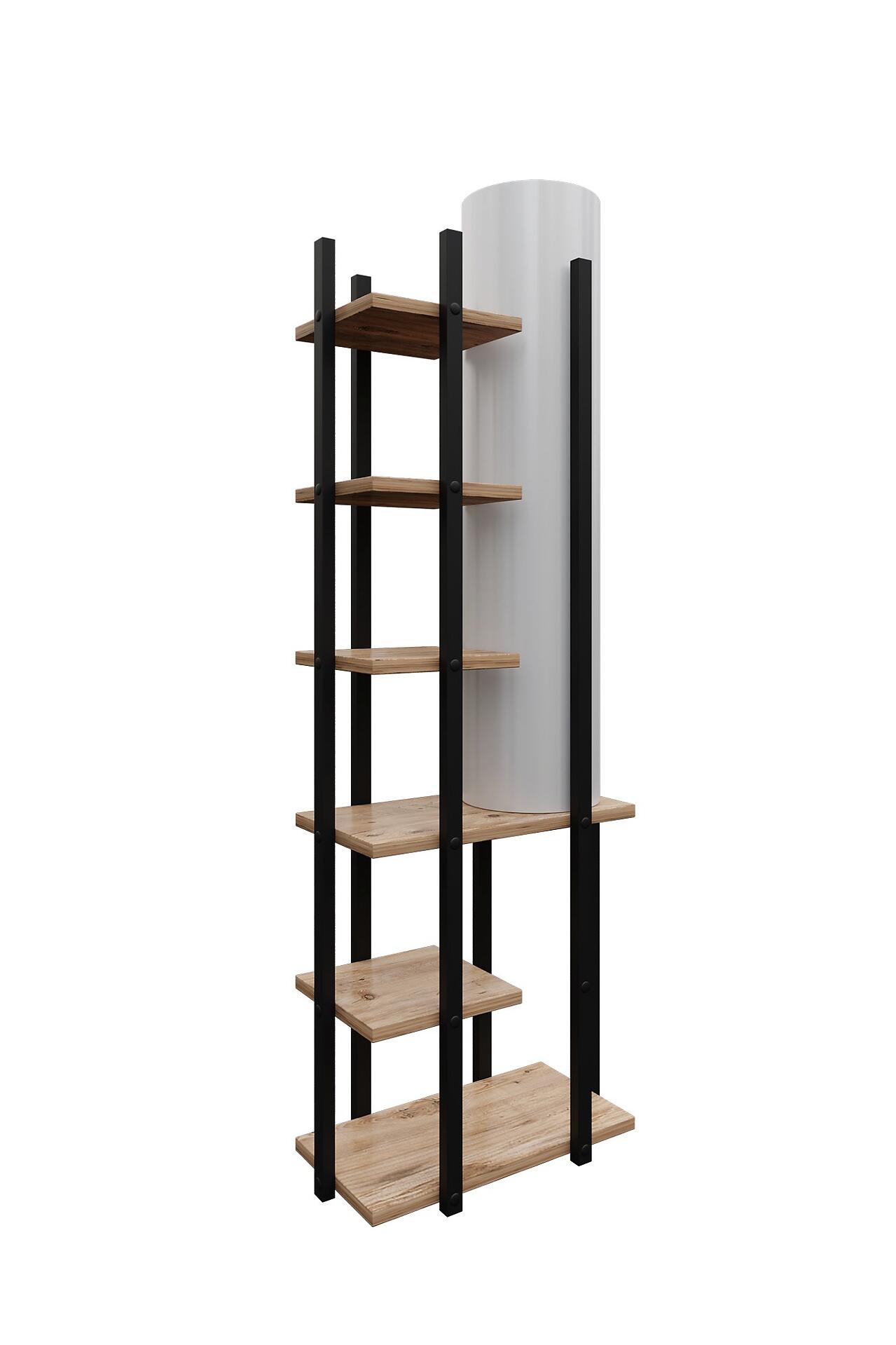 Opviq Stehleuchte weiß schwarz MDF Spanplatte B/H/T/L: ca. 25x135x25x45 cm E27 1 Brennstellen