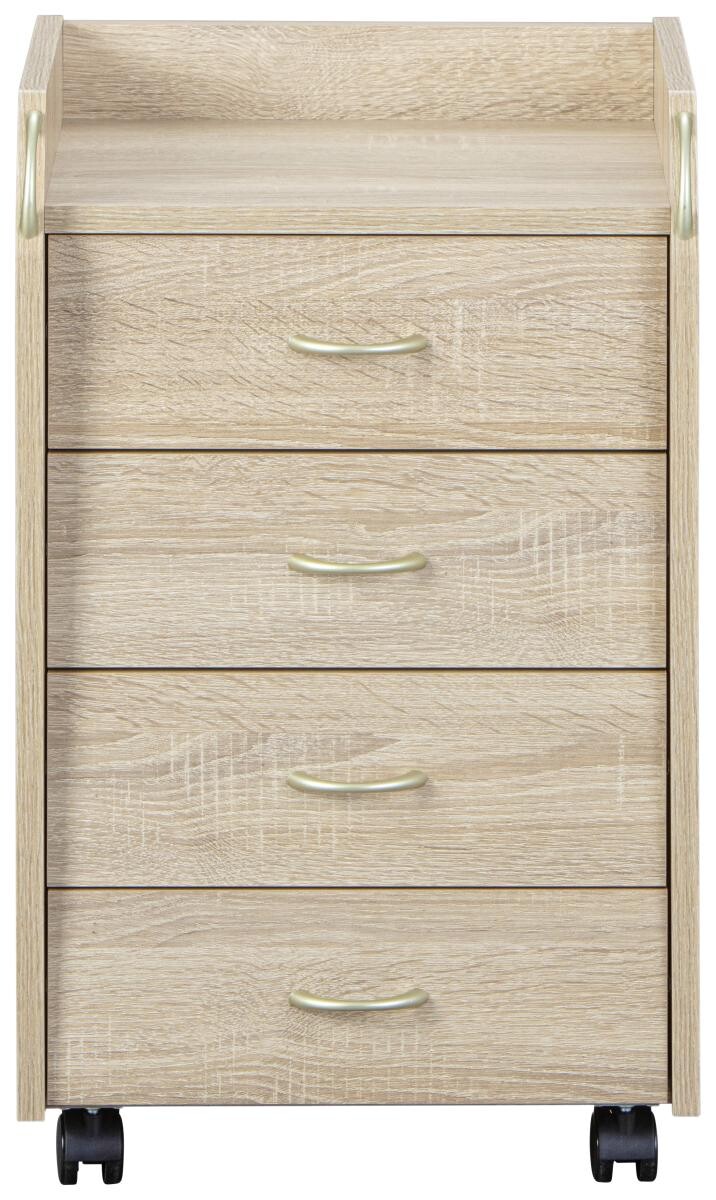 Rollcontainer Novi Eiche Sonoma Nachbildung B/H/T: ca. 40x65x36 cm