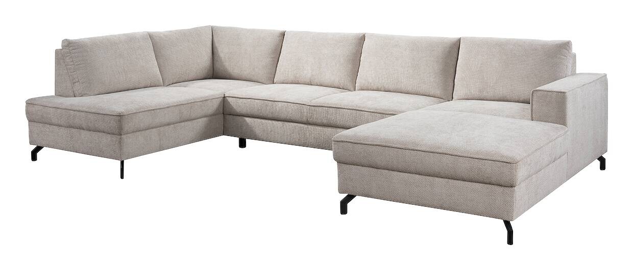 Wohnlandschaft Santorin Greige Microfaser B/H/T: ca. 349x88x197 cm