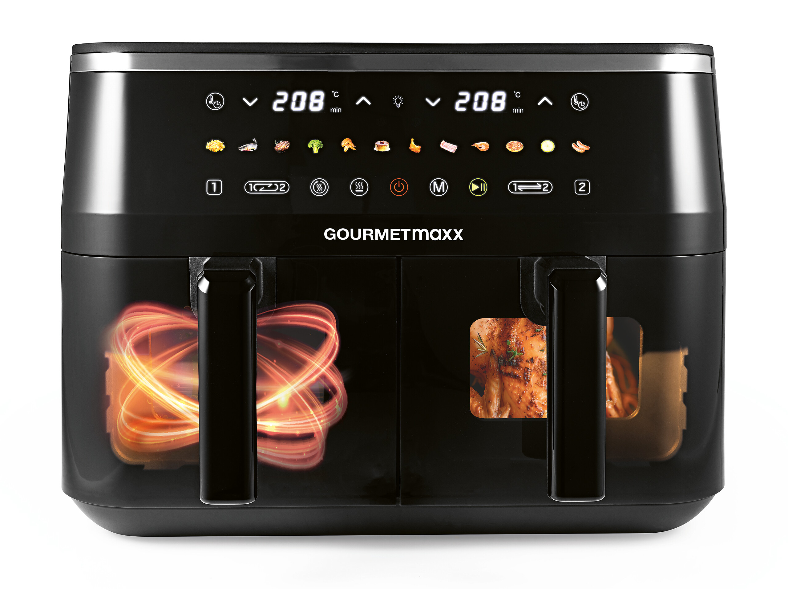 GOURMETmaxx Heißluftfritteuse schwarz Metall B/H/L: ca. 36,2x29,2x40 cm ca. 4,5 l