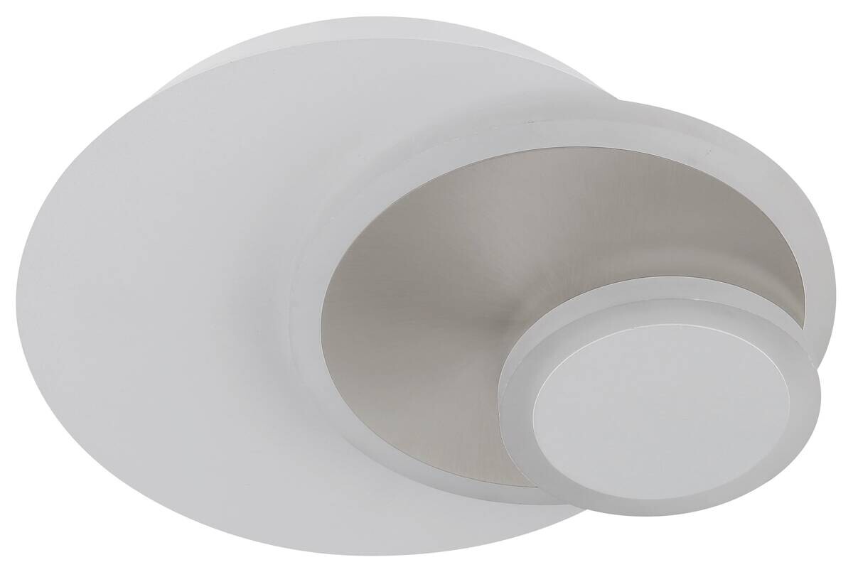 GLOBO Wandleuchte weiß nickel Metall B/H/L: ca. 7,5x25x25 cm