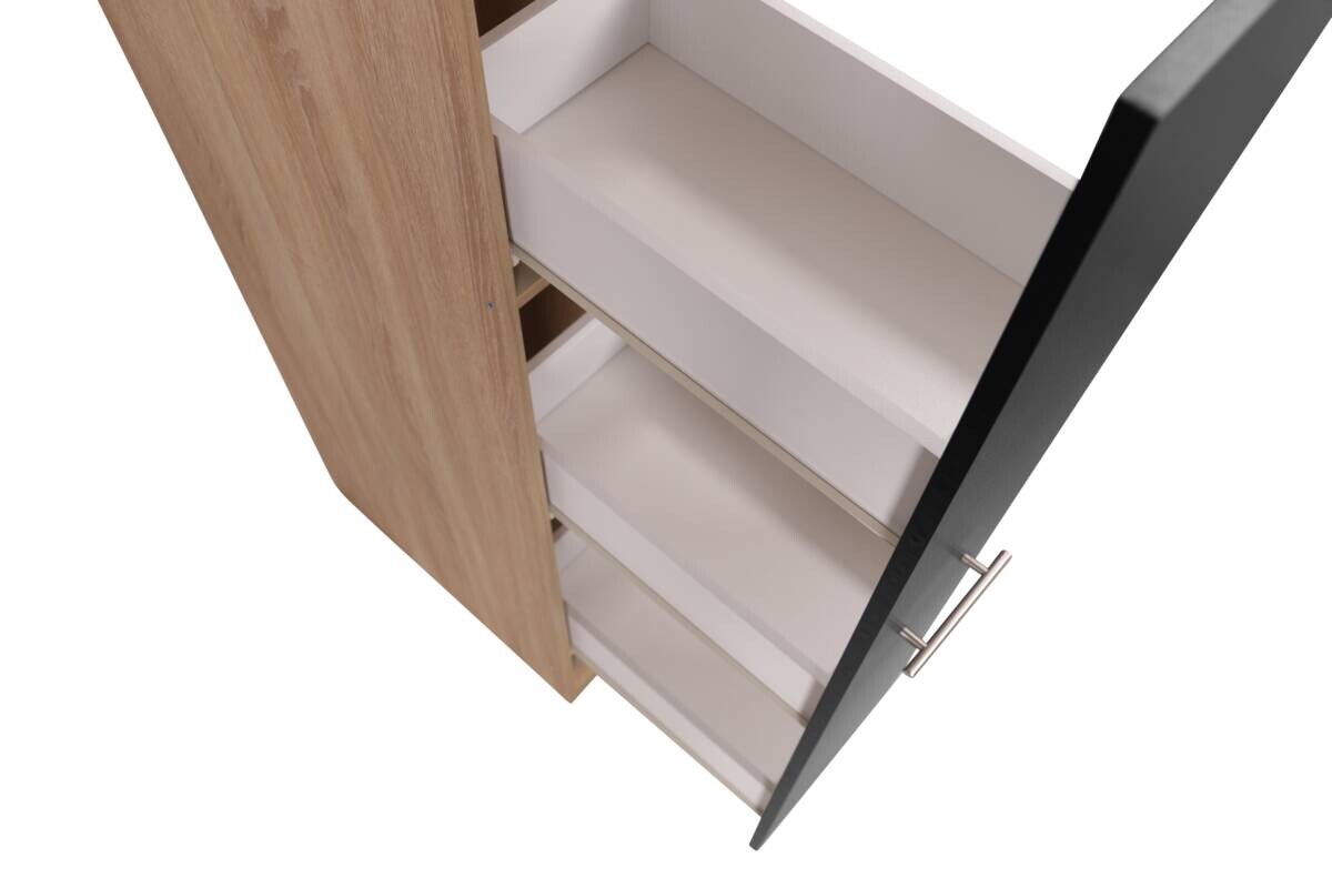 Apothekerschrank Merle schwarz B/H/T: ca. 30x145x60 cm