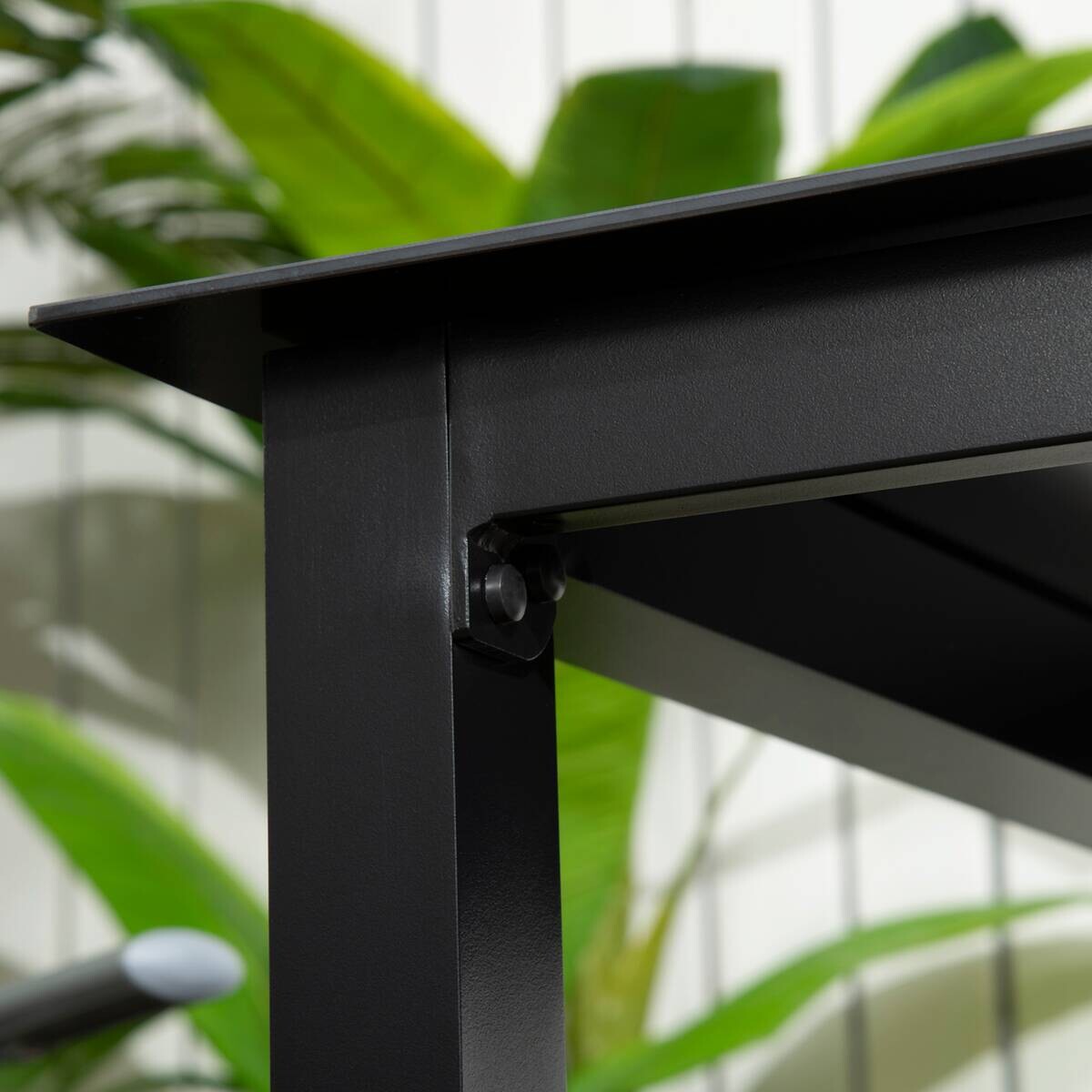 Outsunny Gartentisch schwarz Aluminium B/H/L: ca. 80x80x74 cm