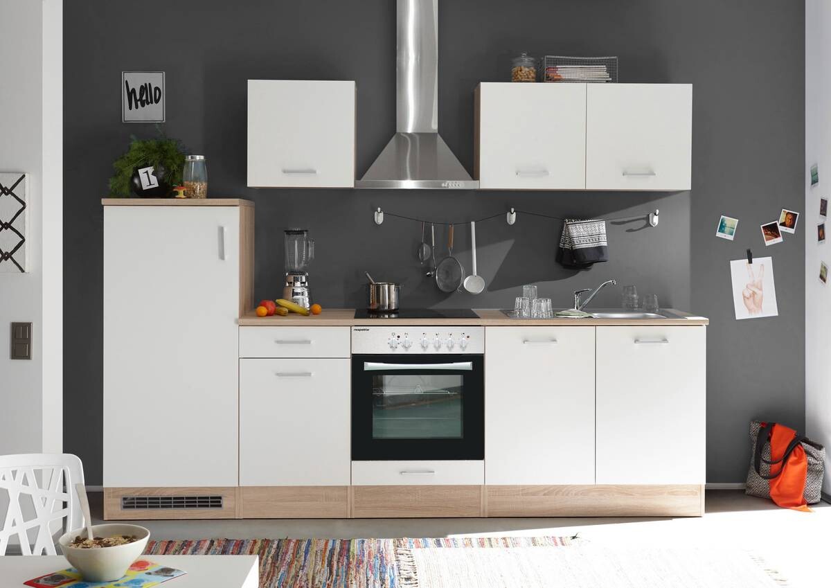 Respekta Küchenblock Economy weiß matt B/H/T: ca. 270x200x60 cm