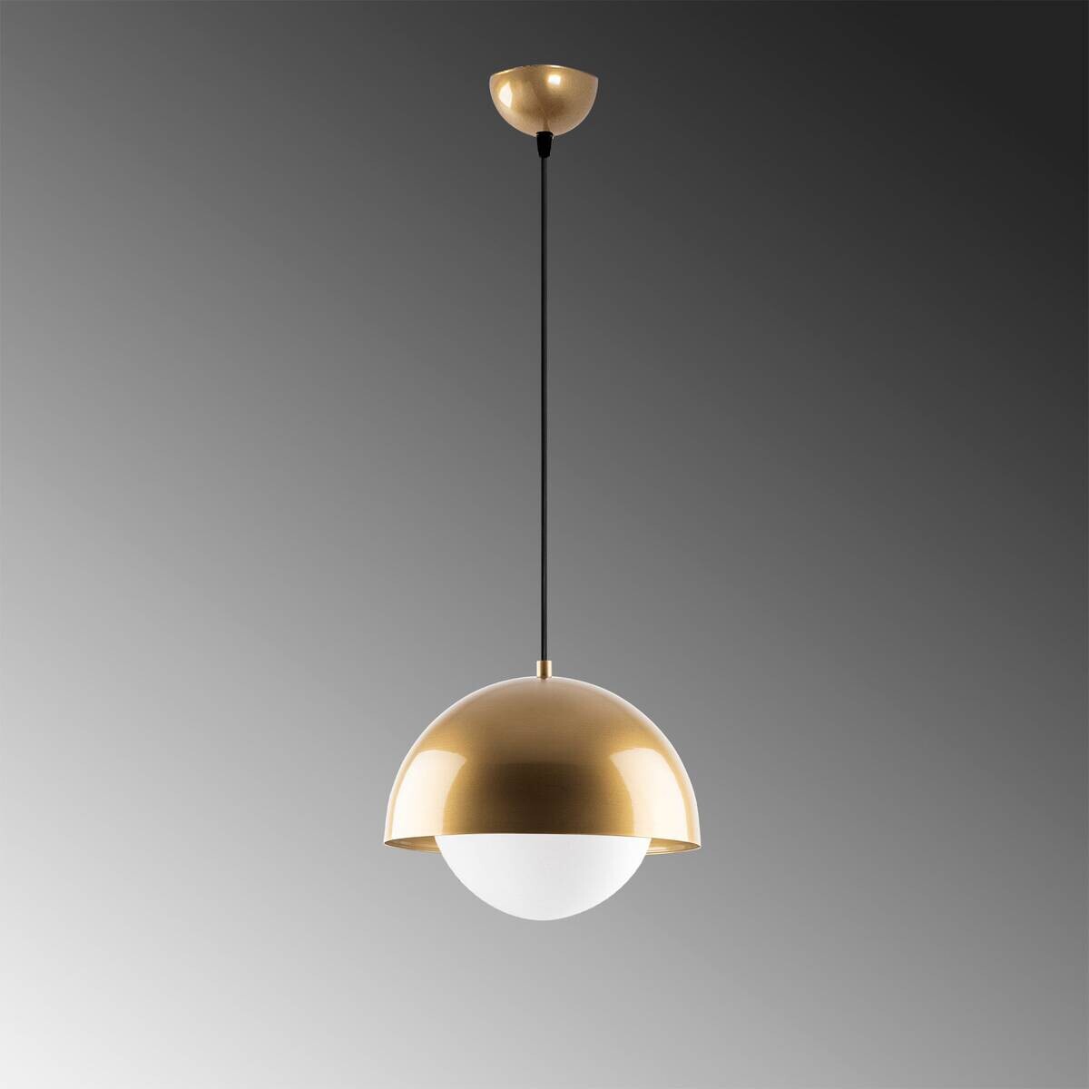 Opviq Pendelleuchte Camgoz-11029 gold Metall Glas B/H/T/L/D: ca. 30x108x30x30x30 cm E27 1 Brennstellen