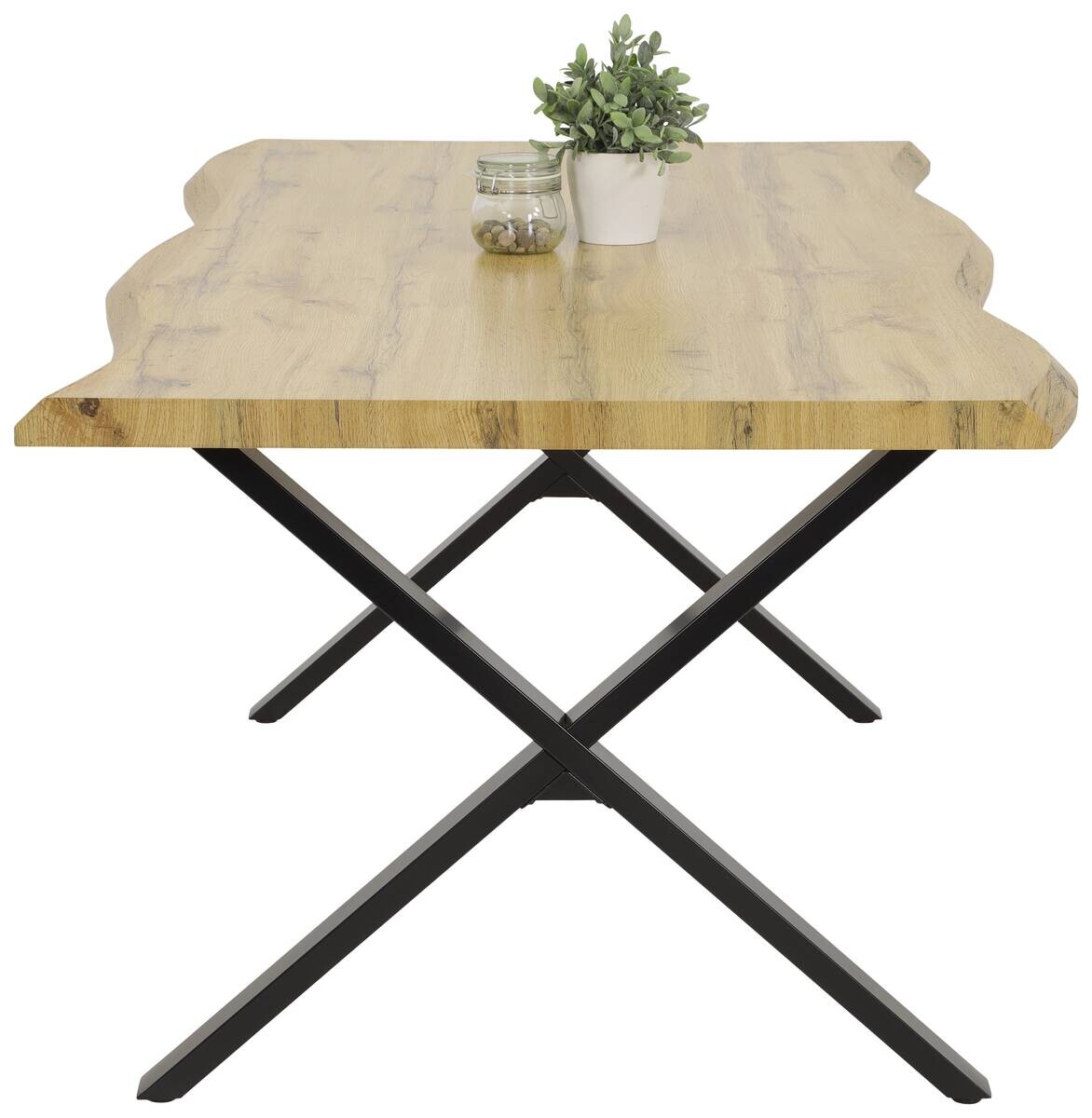 Esstisch Gerda Eiche schwarz B/H/T: ca. 200x76x100 cm
