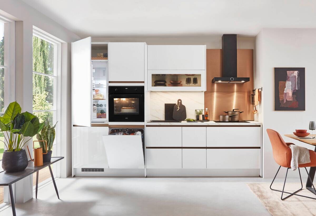 nobilia Küchenblock Alpinweiß Hochglanz B/T: ca. 320x60 cm