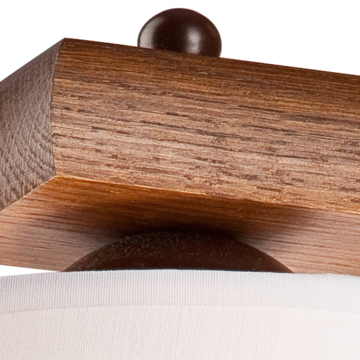 Lamkur Wandleuchte AIDA 36298 Eiche Holz Stahl Stoff H/L: ca. 24,5x20 cm E27 1 Brennstellen