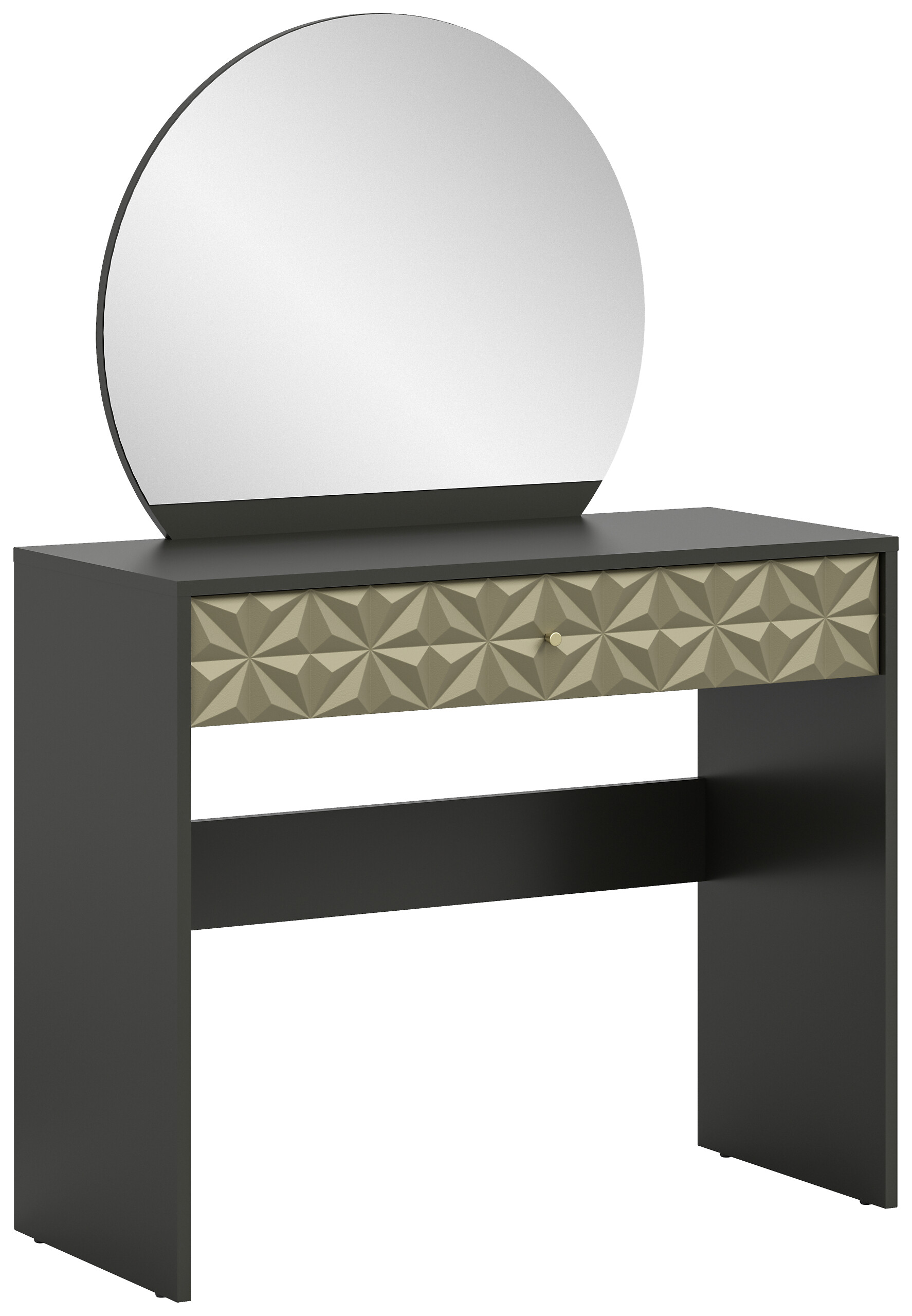 Schminktisch PRISMA schwarz gold Hochglanz Optik B/H/T: ca. 90x133x39 cm