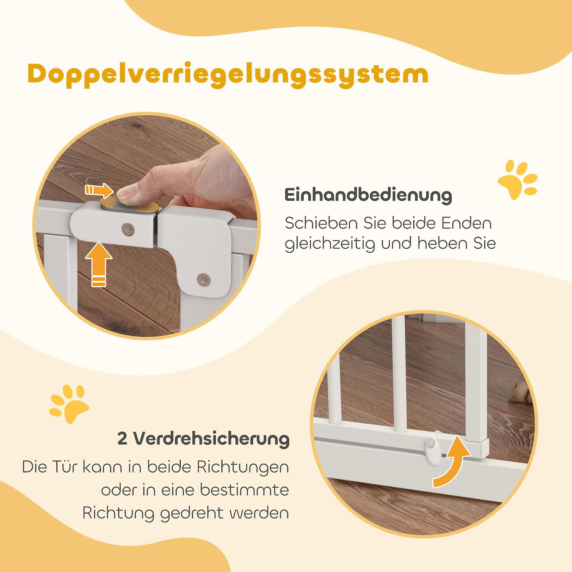 PawHut Schutzgitter weiß Kunststoff B/H/L: ca. 3x76x115 cm