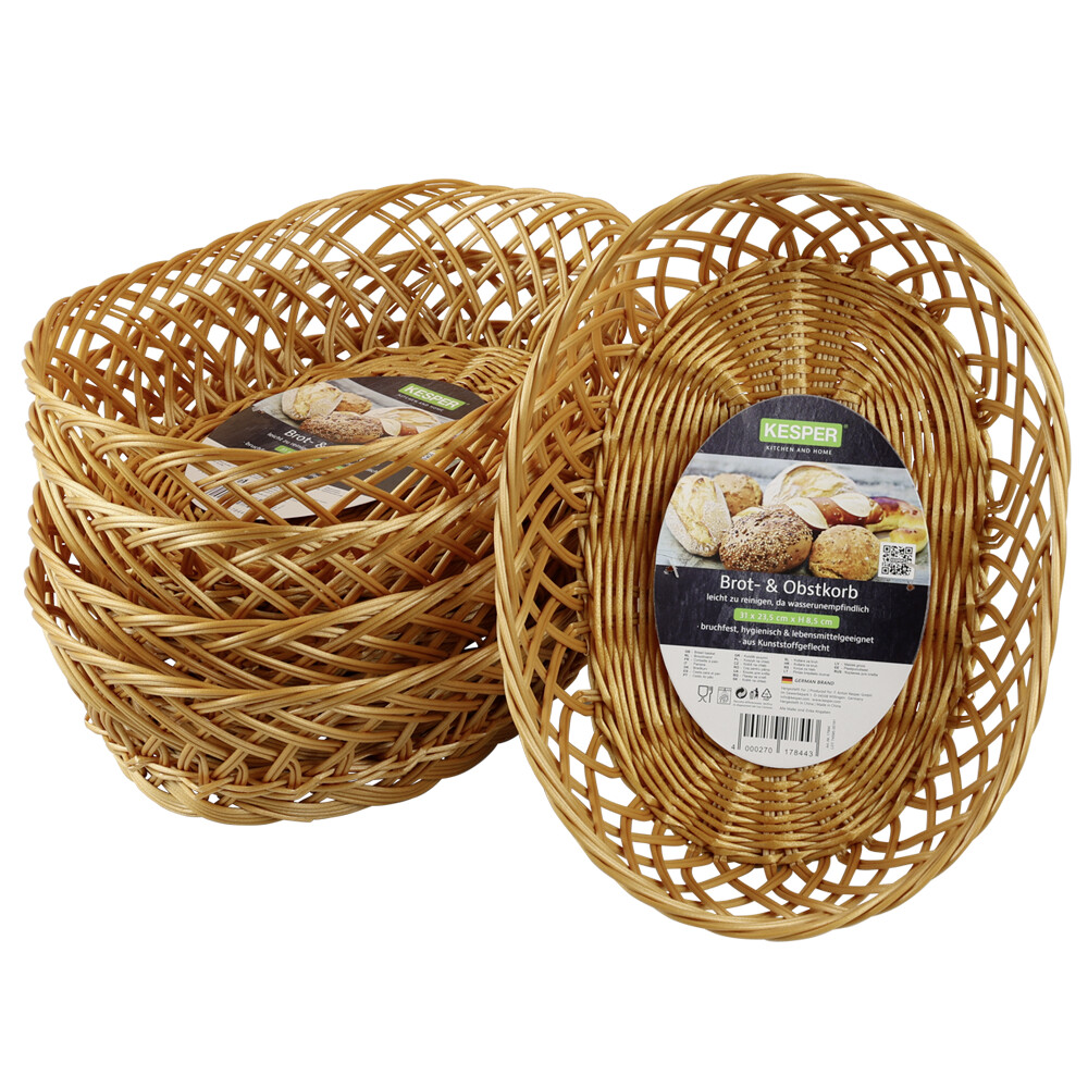 Kesper Brot und Obstkorb braun Kunststoff B/H/L: ca. 23,5x31x16 cm