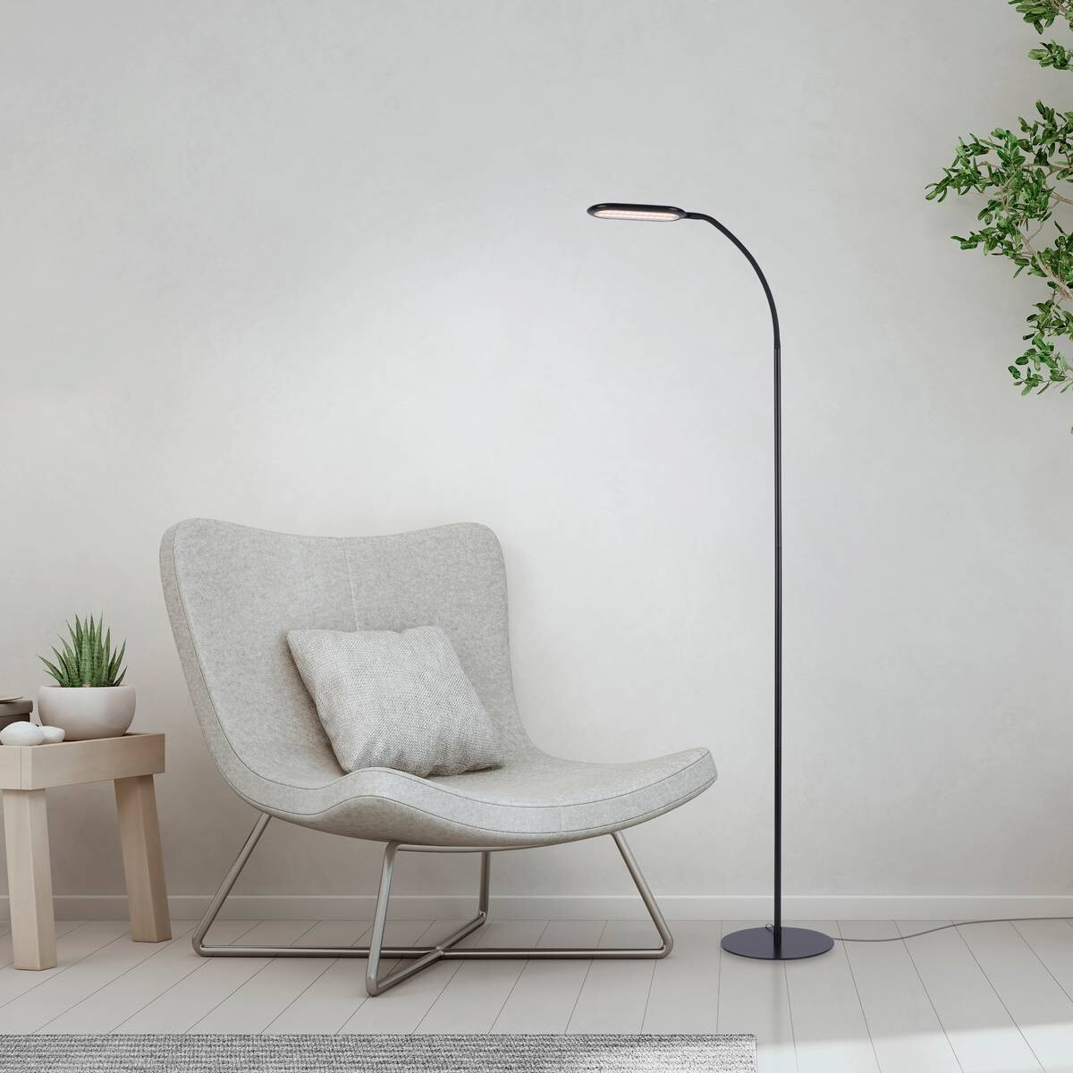 Just Light LED-Stehleuchte KELLY 14406-18 schwarz Kunststoff B/H/T: ca. 63x175x63 cm 1 Brennstellen