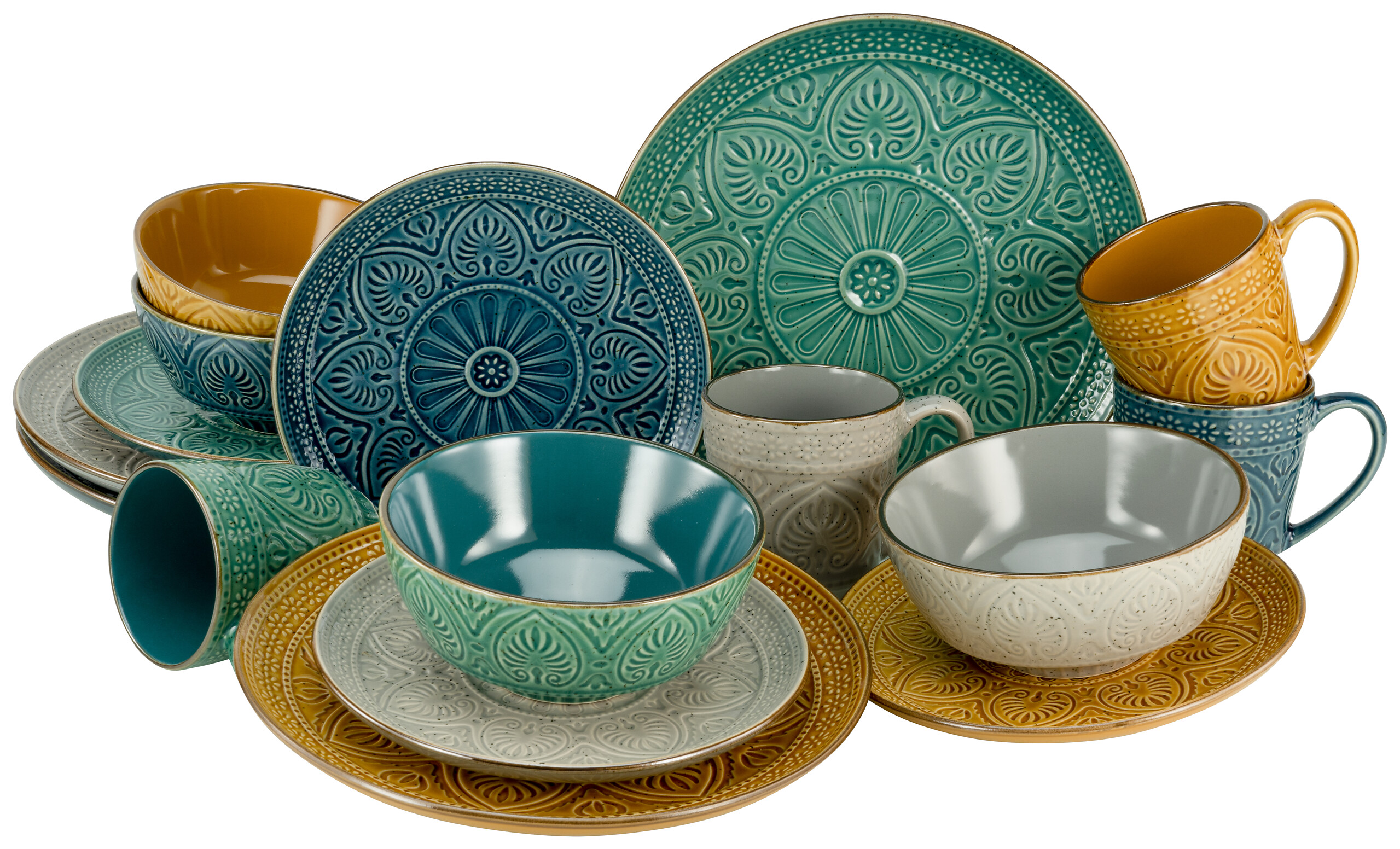 CreaTable Kombiservice Samarkand multicolor Steinzeug 16 tlg. CreaTable Kombiservice Samarkand multicolor Steinzeug 16 tlg.