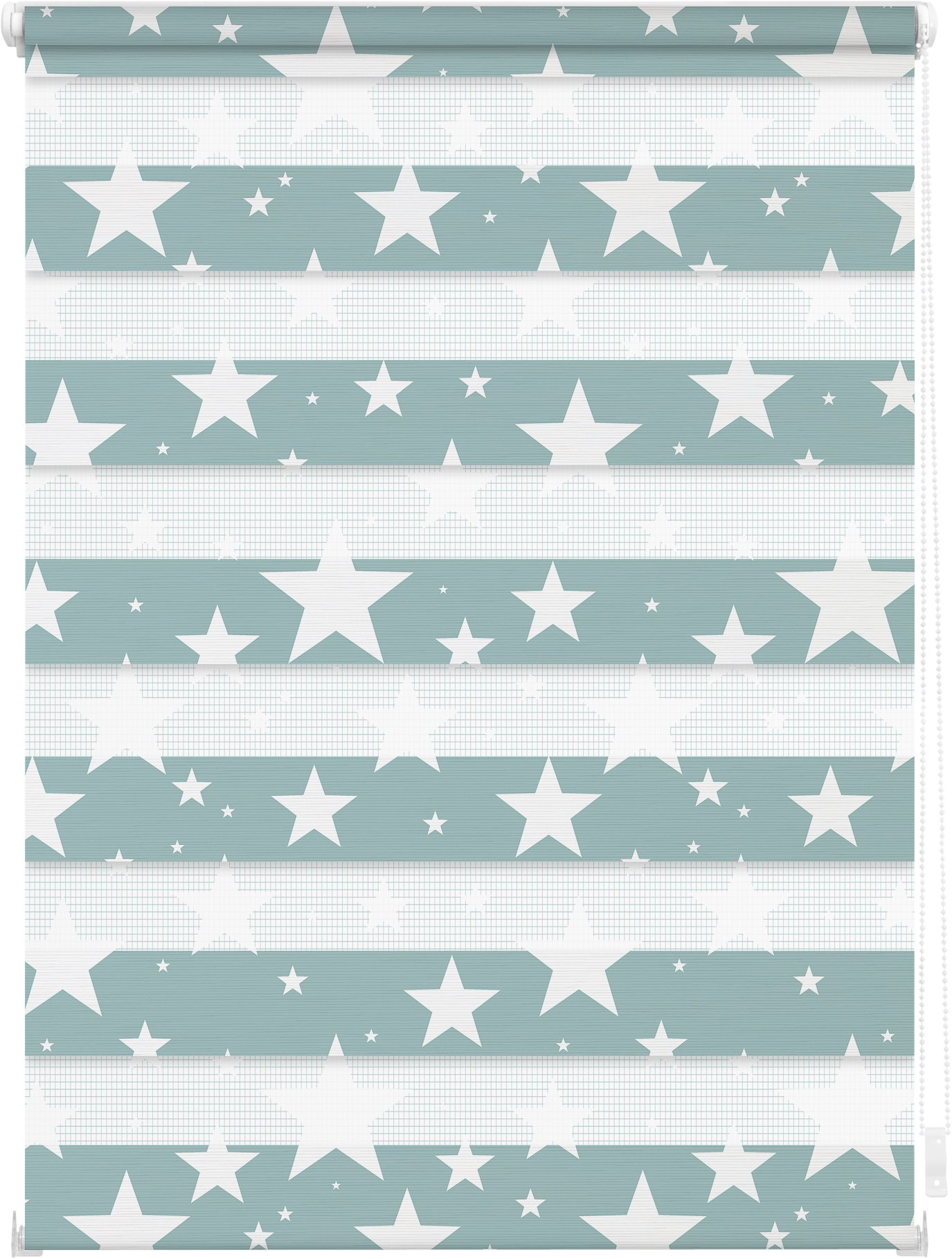 LICHTBLICK Doppelrollo Duo Sterne petrol B/T: ca. 45x150 cm