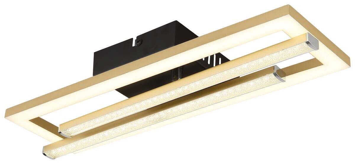 GLOBO LED-Deckenleuchte schwarz gold Kunststoff B/H/T: ca. 37,5x6,3x40 cm 1 Brennstellen