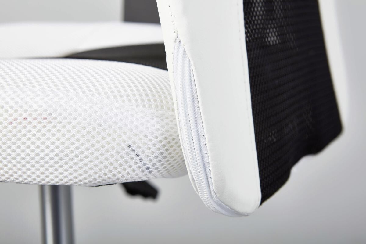 Drehstuhl Donny weiß schwarz Kunstleder Netzstoff