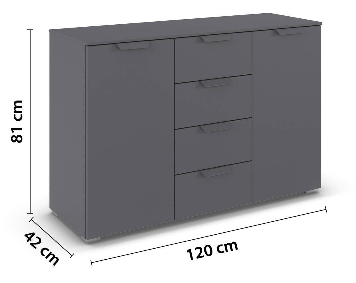 Kommode Aditio grau B/H/T: ca. 120x81x42 cm