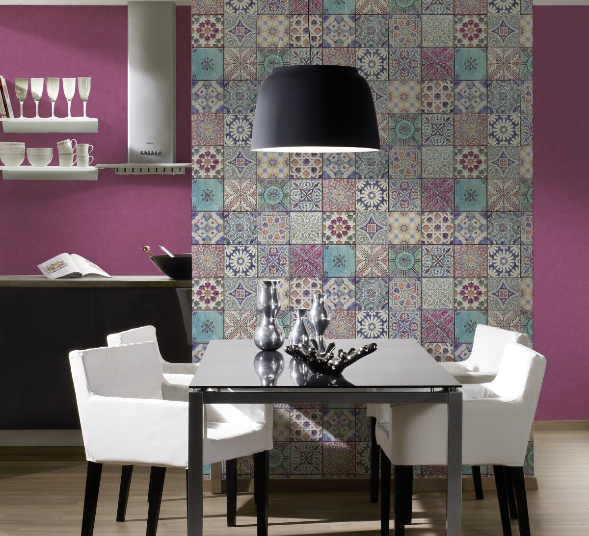 Vliestapete Fliesenoptik bunt B/L: ca. 53x1005 cm