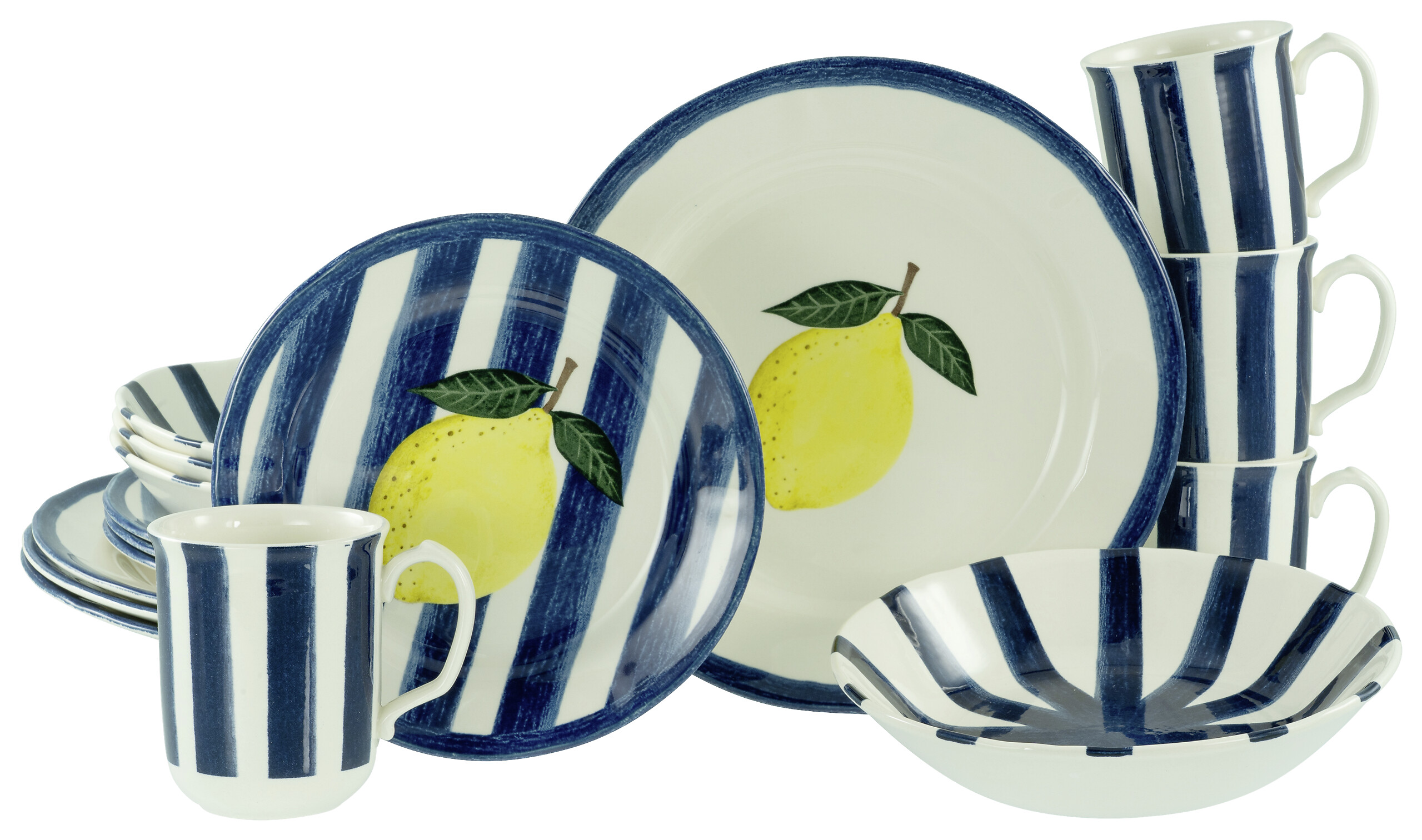CreaTable Kombiservice Summer Stripes bunt Steingut 16 tlg. CreaTable Kombiservice Summer Stripes bunt Steingut 16 tlg.