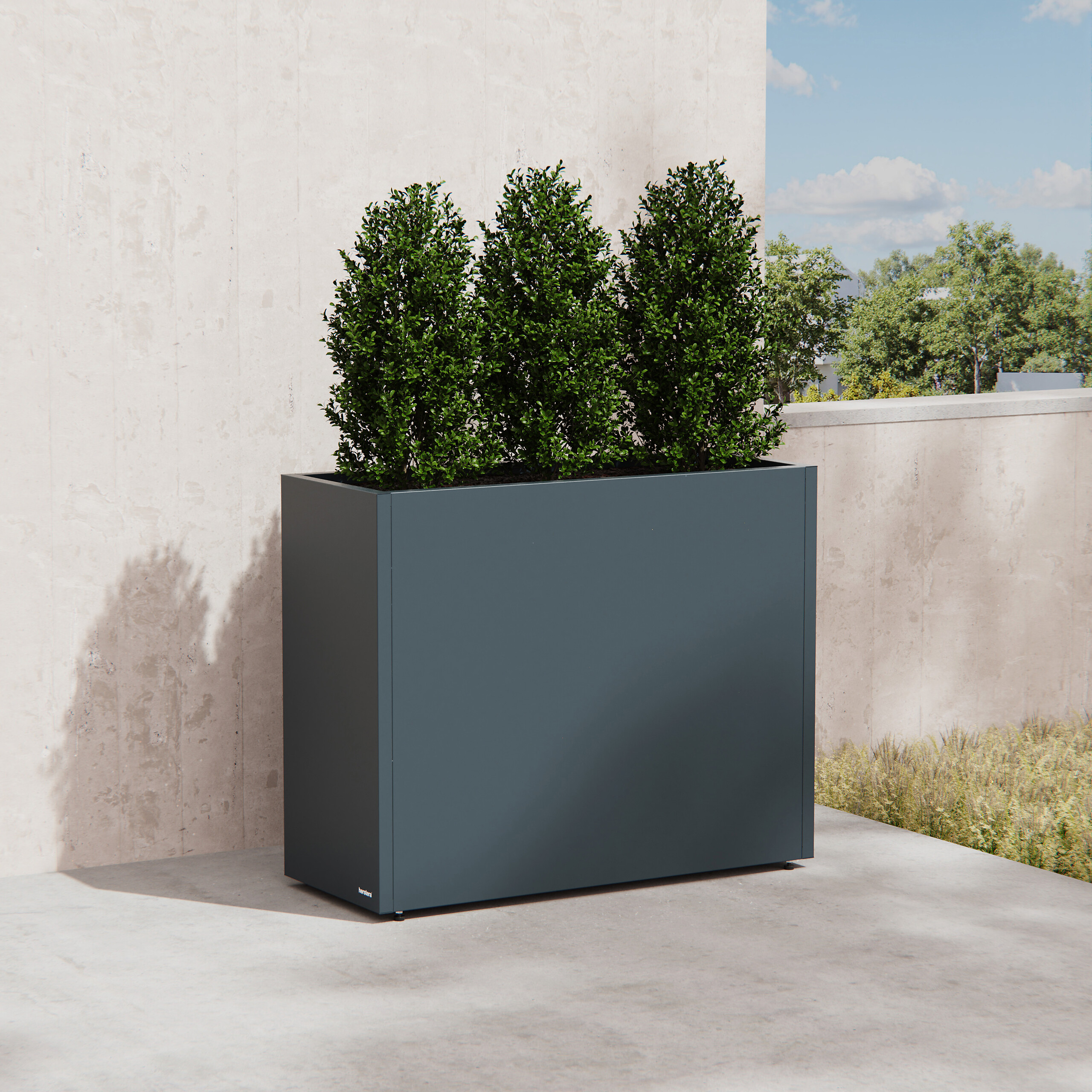 Herstera Garden Pflanzkübel Cube anthrazit Metall B/H/L: ca. 100x80x40 cm