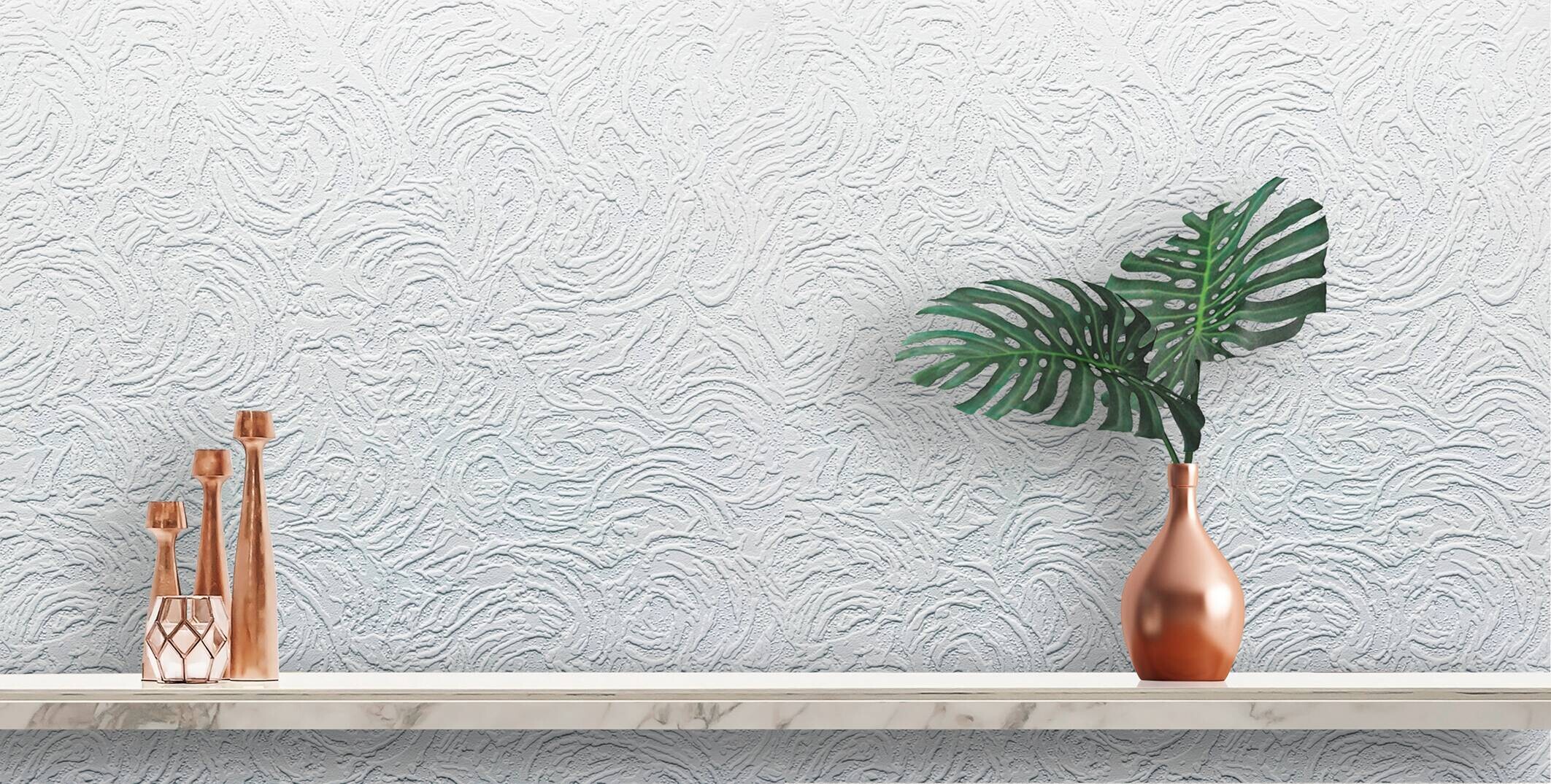 UGEPA Vinyltapete Struktur weiß B/L: ca. 53x1005 cm