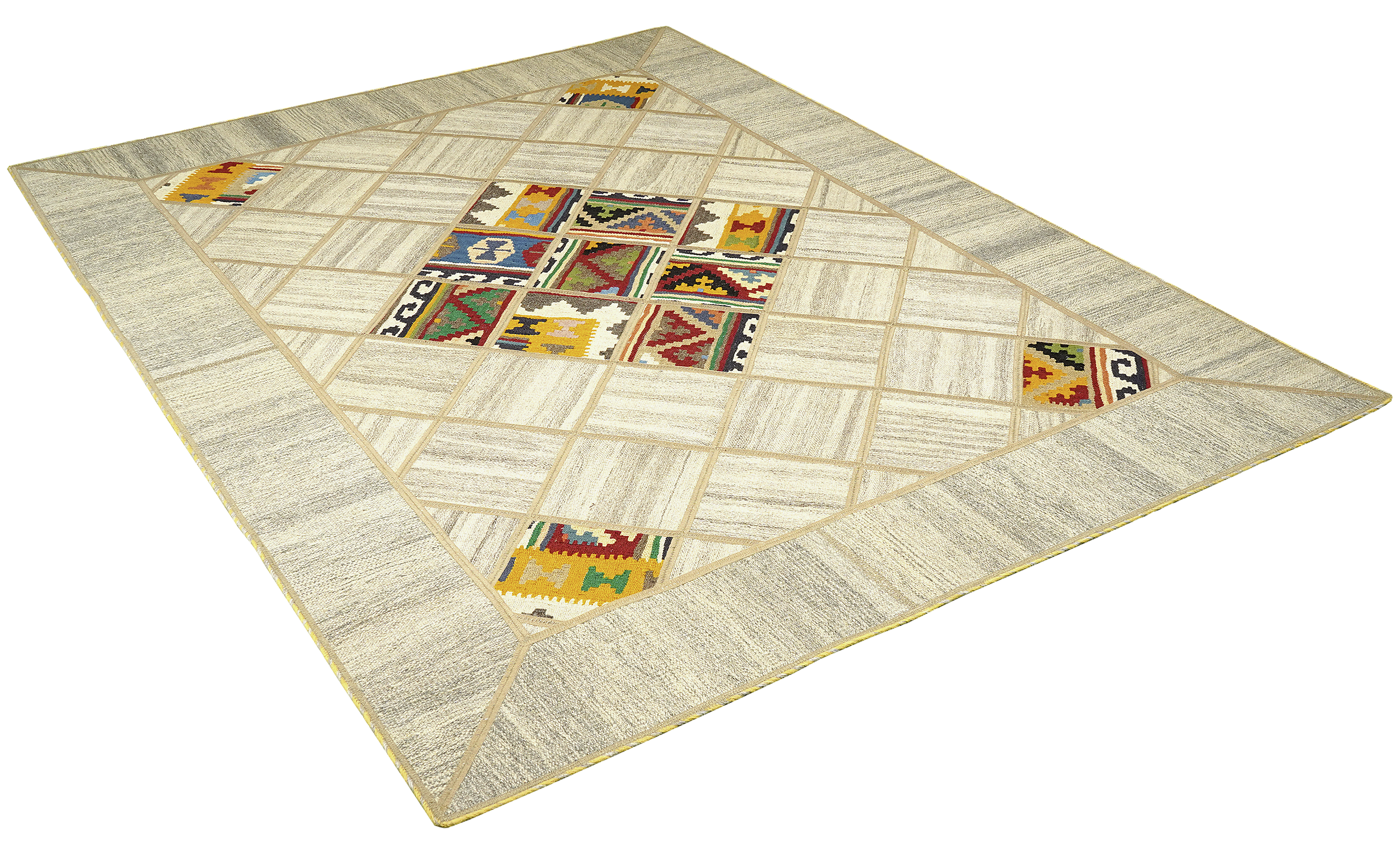 PersaTepp Teppich Kelim Tekkehdouz beige B/H/L: ca. 150x1x200 cm