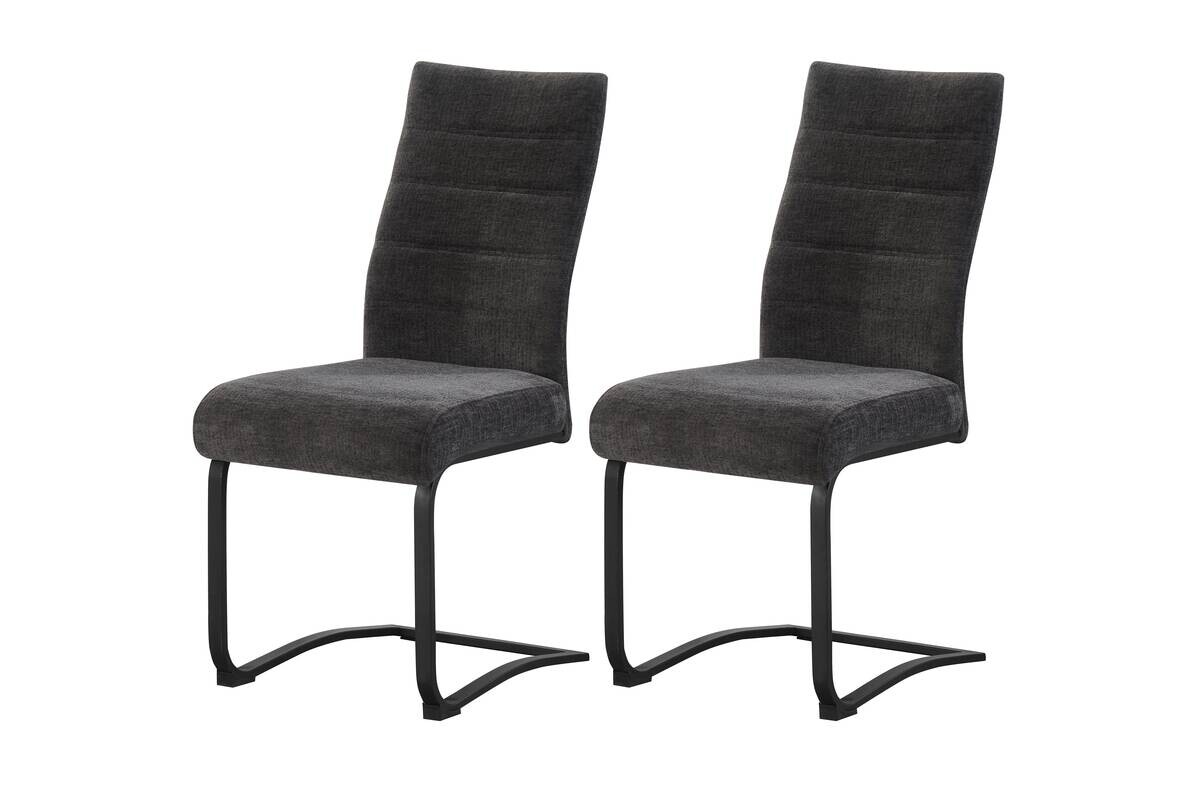 Schwingstuhl LENI, 2er Set anthrazit schwarz B/H/T: ca. 43x98x59 cm