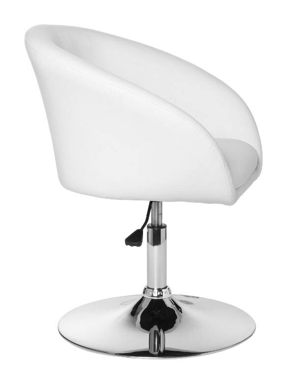 Drehstuhl weiß Chrom Kunstleder Metall