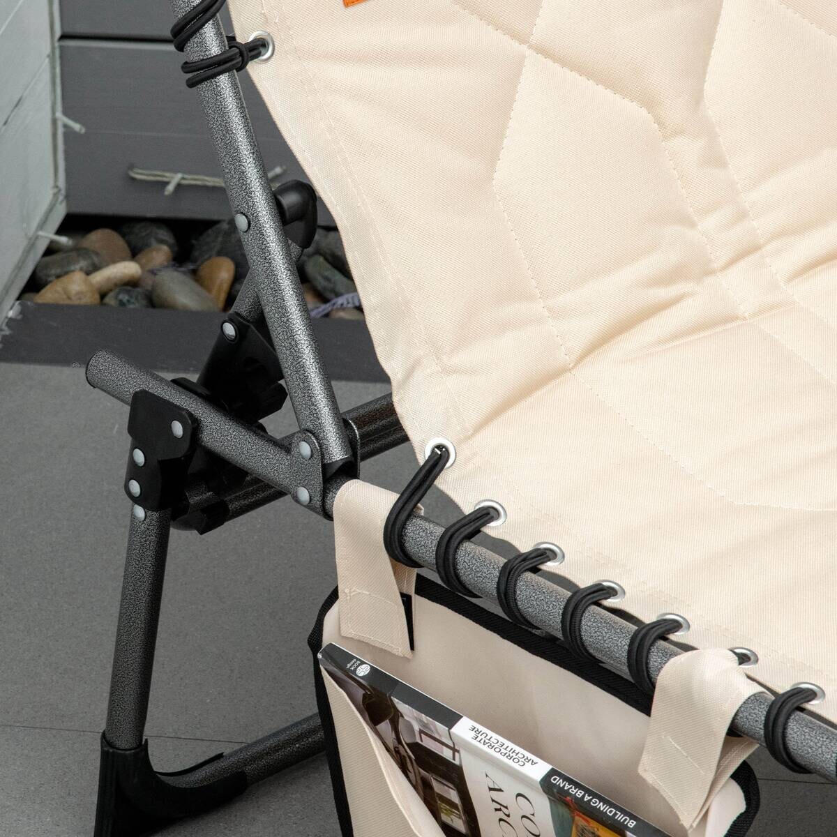 Outsunny Sonnenliege beige Polyester B/H/L: ca. 57x30x188 cm