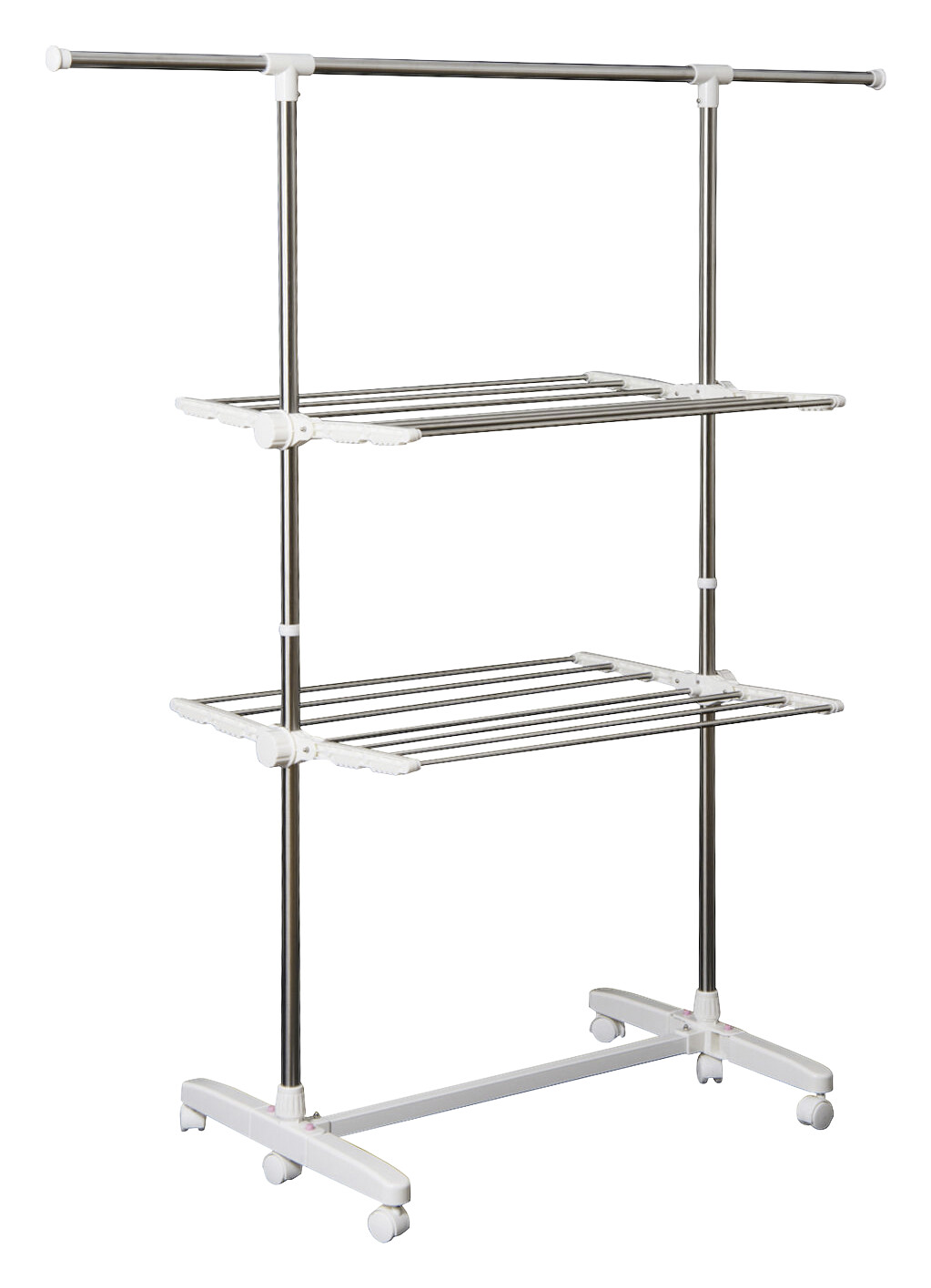 HOMCOM Turmwäscheständer silber Edelstahl H/T/L: ca. 154x62x136 cm