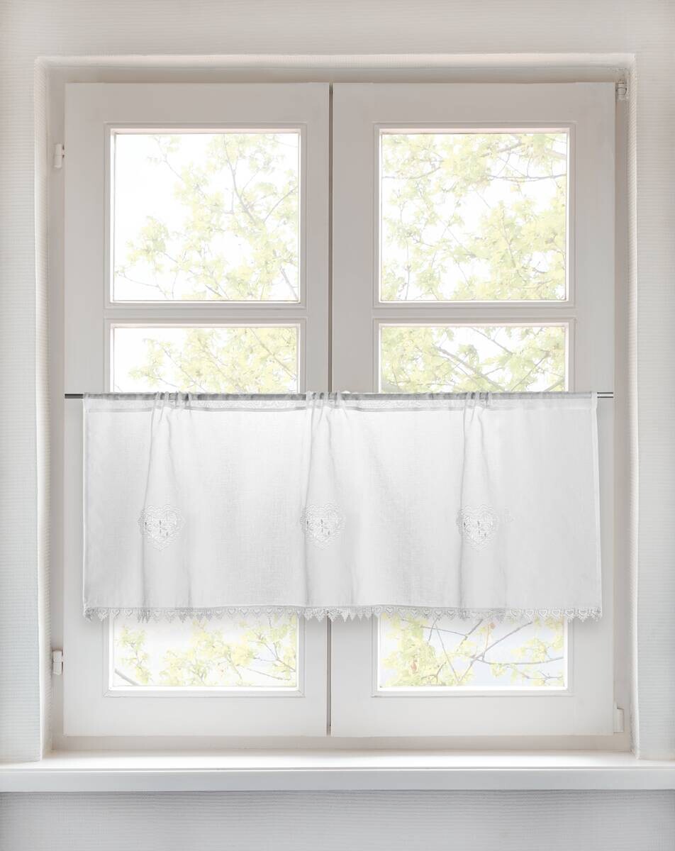 CASA CREATION Scheibengardine Nishay weiß B/L: ca. 45x120 cm