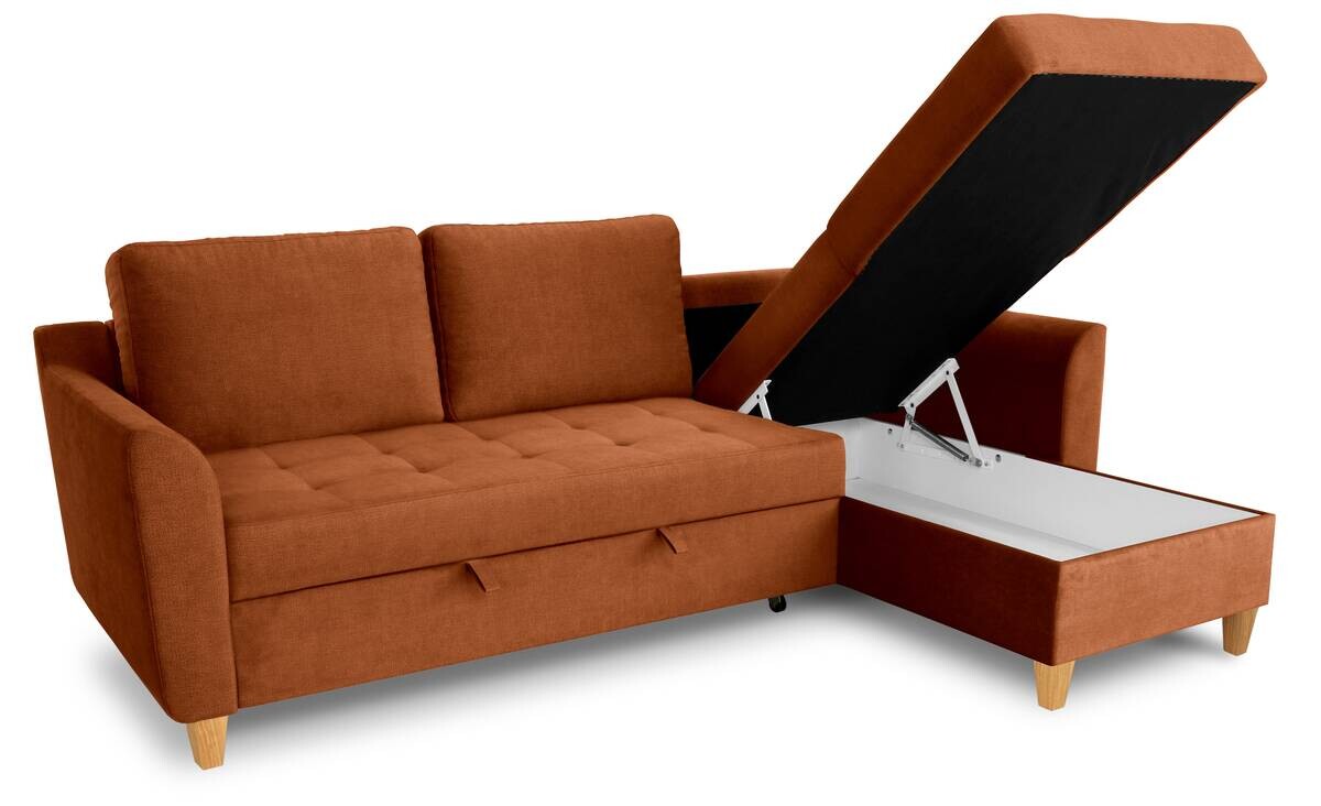 Ecksofa mit Bettfunktion und Bettkasten terra Microfaser B/H/T: ca. 231x86x150 cm