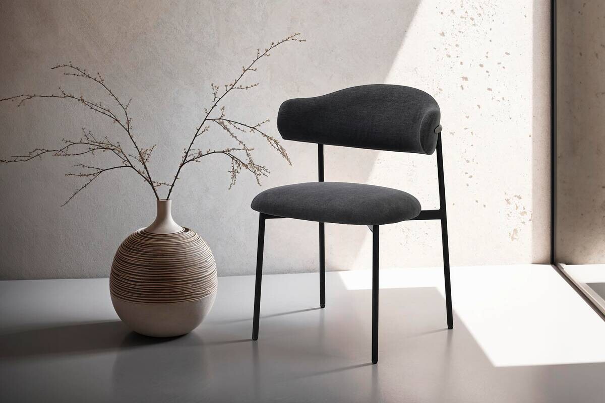 Stuhl JERSEY 2er-Set. dunkelgrau Webstoff B/H/T: ca. 58x78x54,5 cm