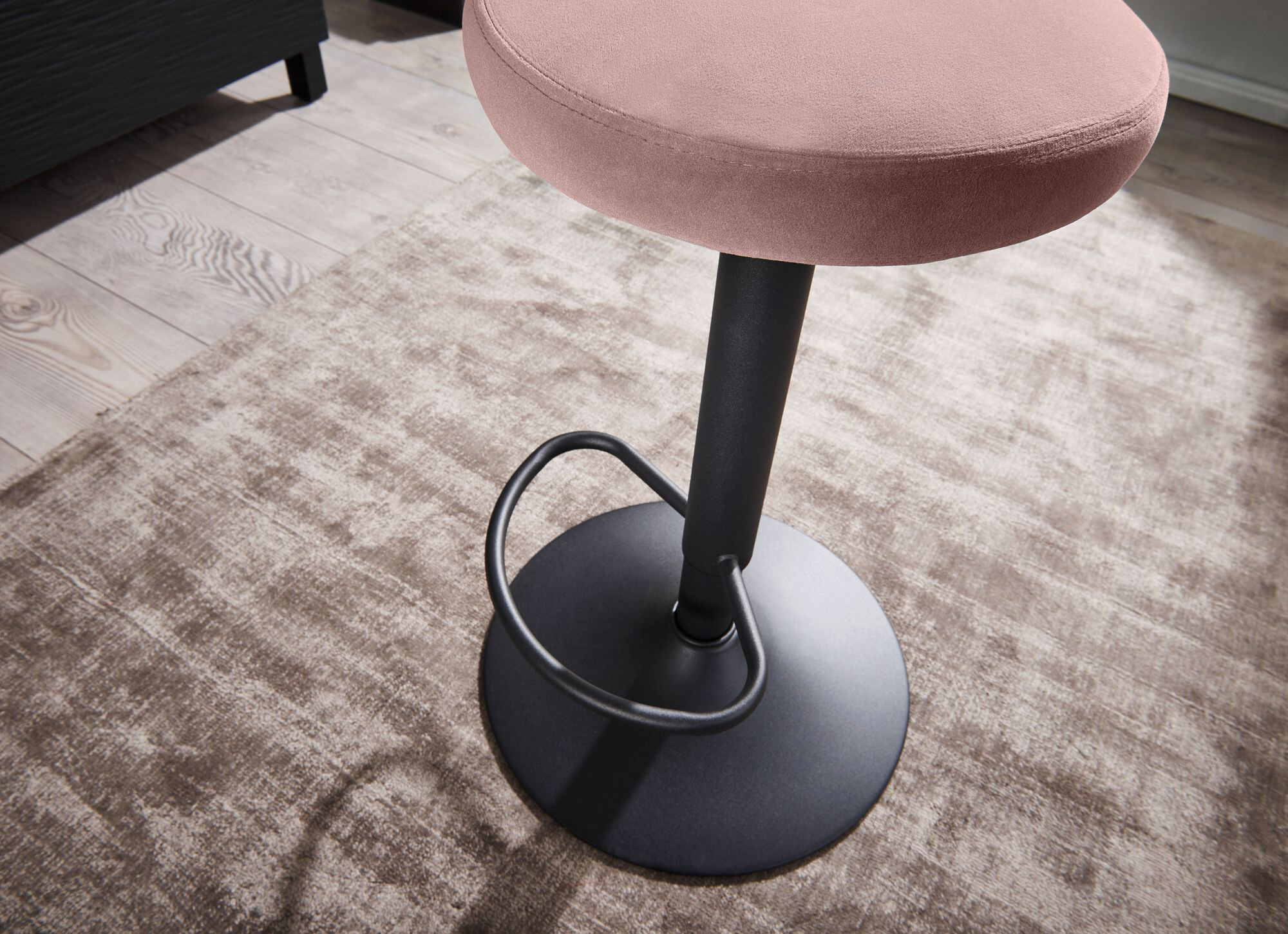 Barhocker rosa Stoff B/H/T: ca. 40x58x40 cm