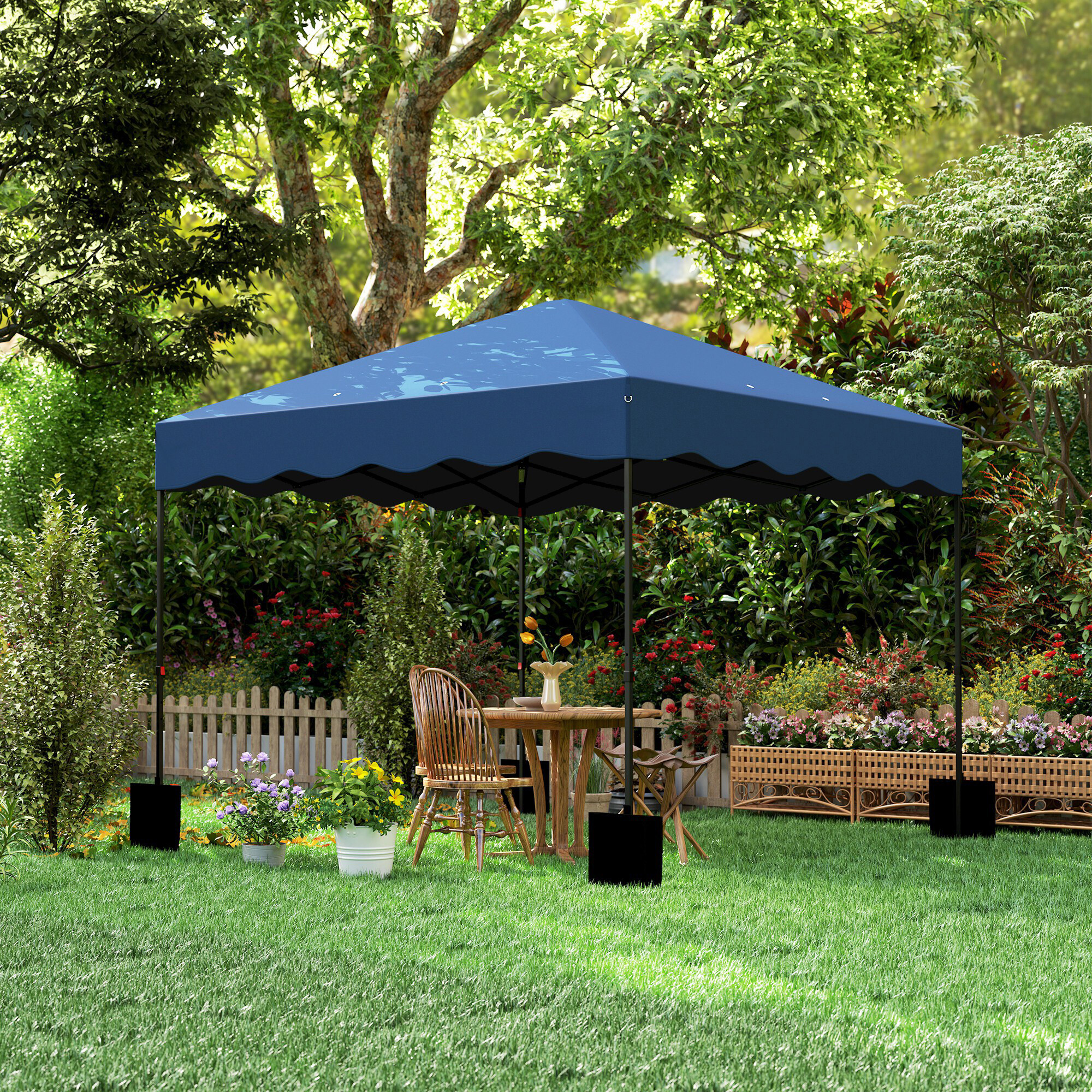 Outsunny Pavillon blau Metall B/H/L: ca. 297x287x297 cm