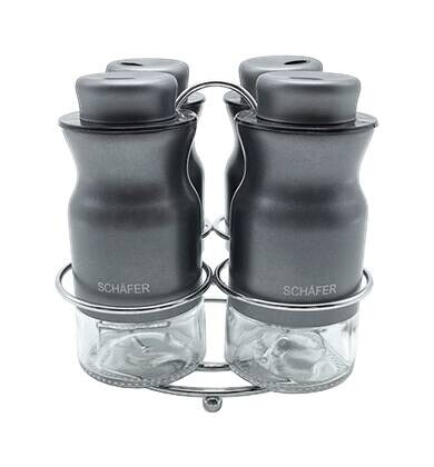 SCHÄFER Gewürzgläserset grau