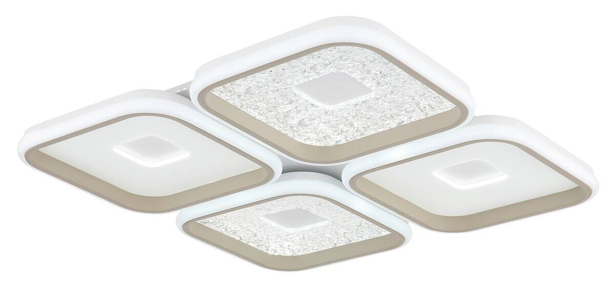 GLOBO LED-Deckenleuchte weiß Opal sand Metall Kunststoff B/H/L: ca. 54x7,8x54 cm 1 Brennstellen