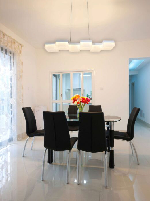 Näve Leuchten LED Pendelleuchte NV6086023 weiß Metall Acryl B/H/L: ca. 20x120x75 cm null 6 Brennstellen