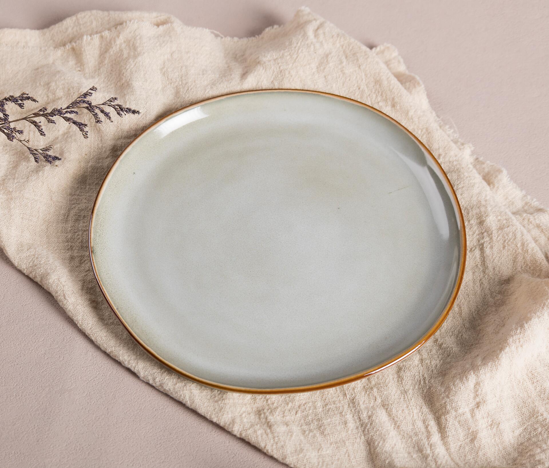 Dessertteller beige Steinzeug D: ca. 20,5 cm