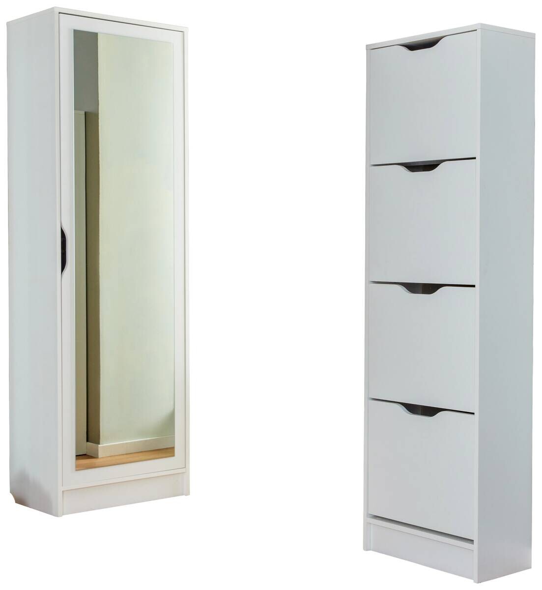 Schuhschrank Westphalen 1D weiß beschichtet Nachbildung B/H/L: ca. 40x189,5x58 cm