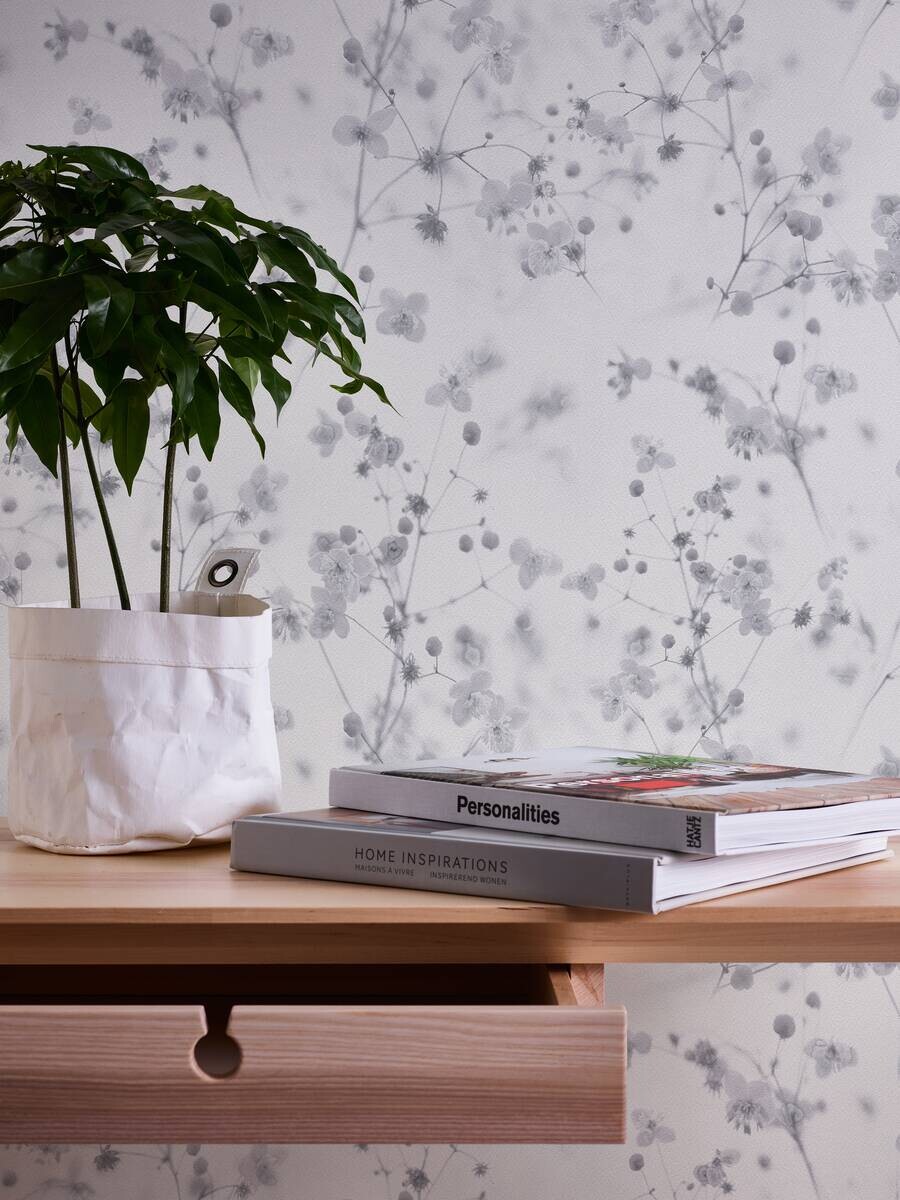 A.S.Creation Papiertapete weiß grau B/H/D: ca. 53x1005x7 cm