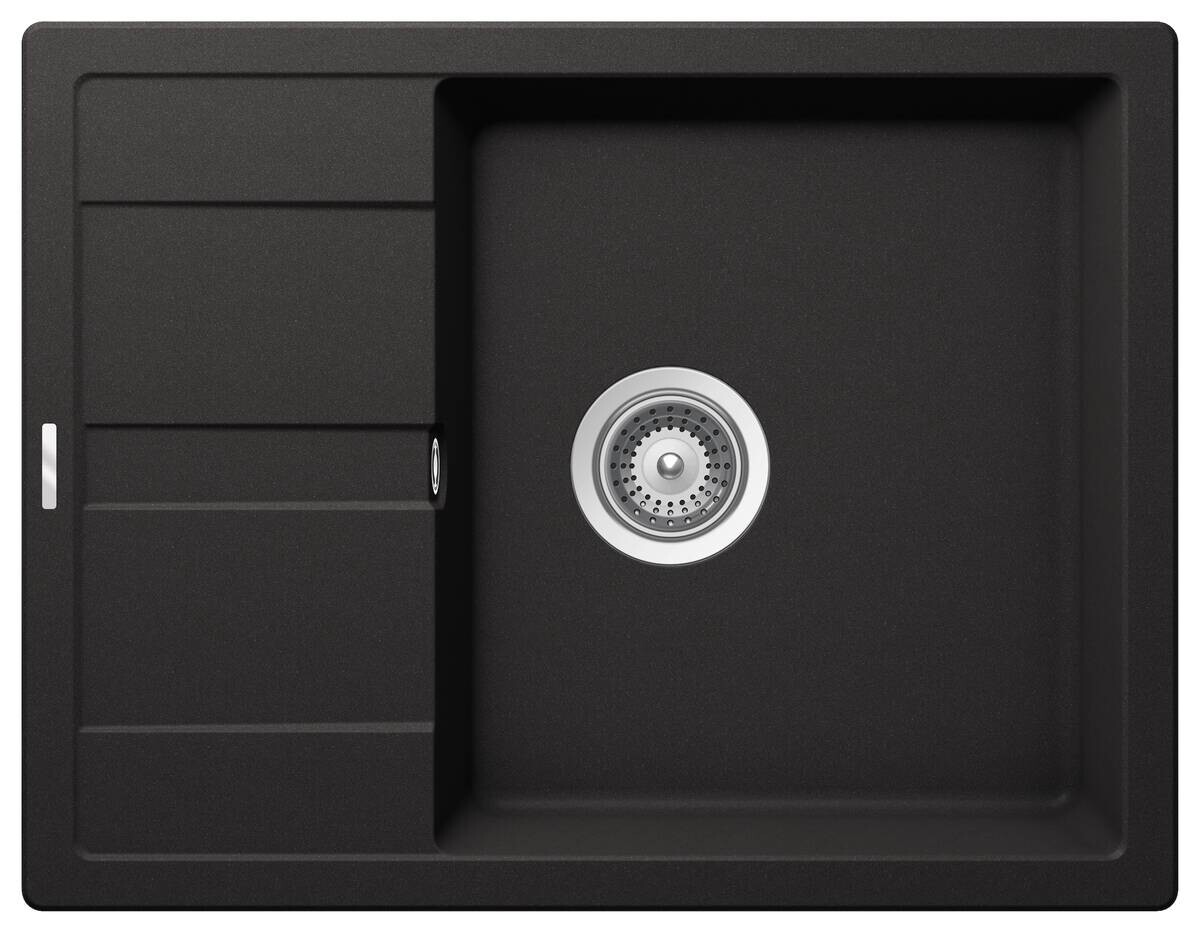Respekta Einbauspüle Nashville schwarz Granit B/H/T: ca. 65x195x50 cm