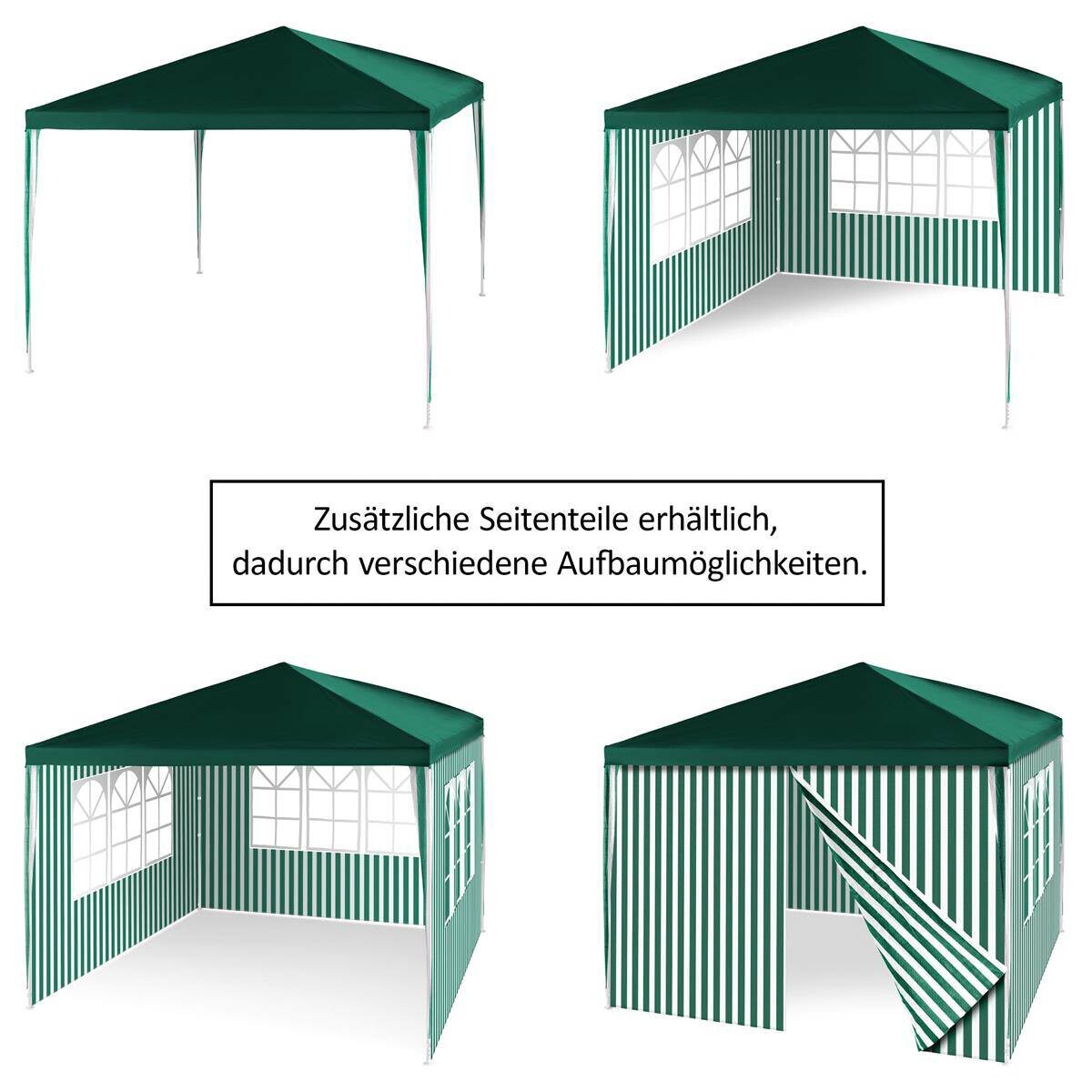 VCM Pavillon grün Polyester-Mischgewebe B/H/L: ca. 300x187x300 cm